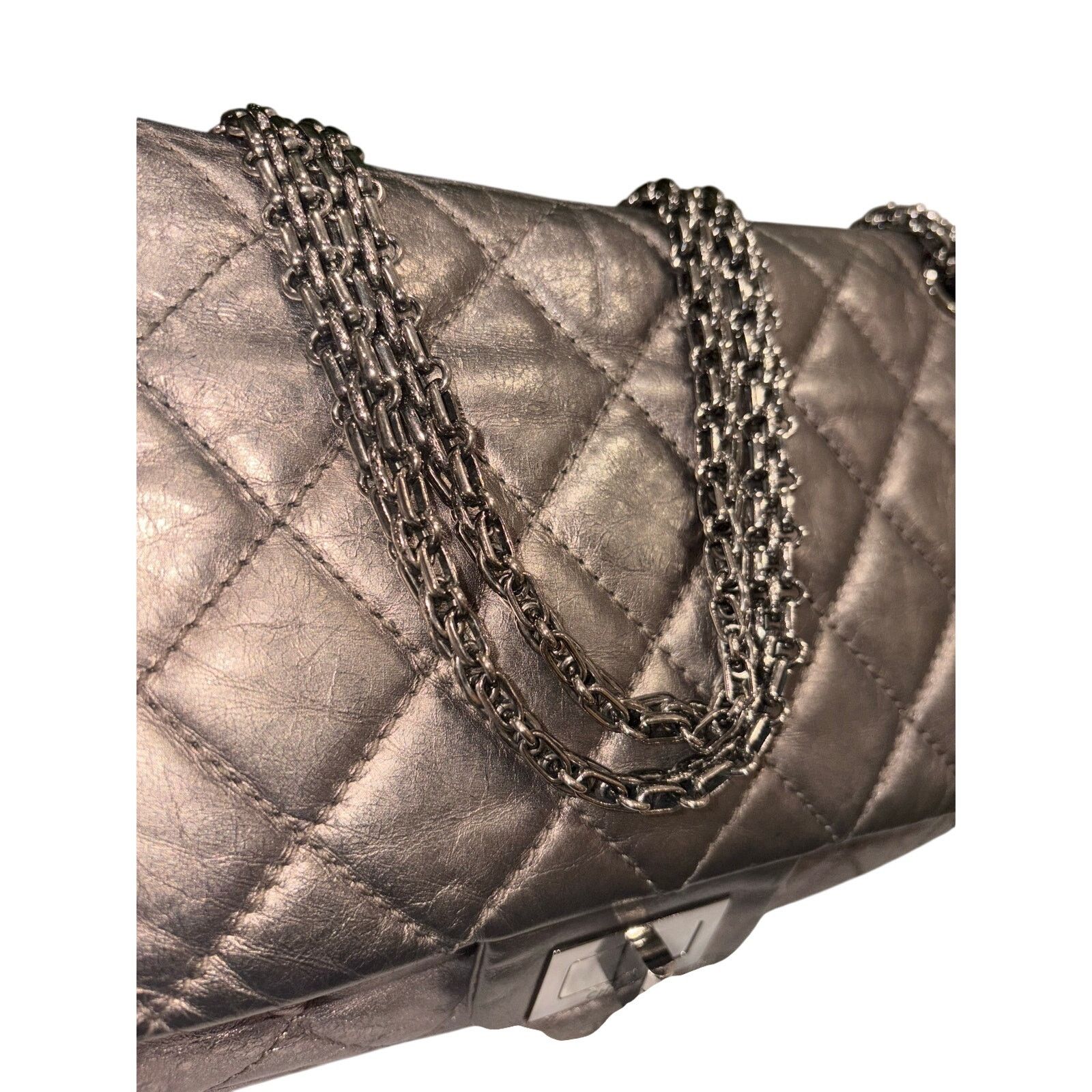 Chanel Chanel Reissue 2.25 227 Metallic Lambskin Double Flap Size ONE SIZE - 3 Thumbnail