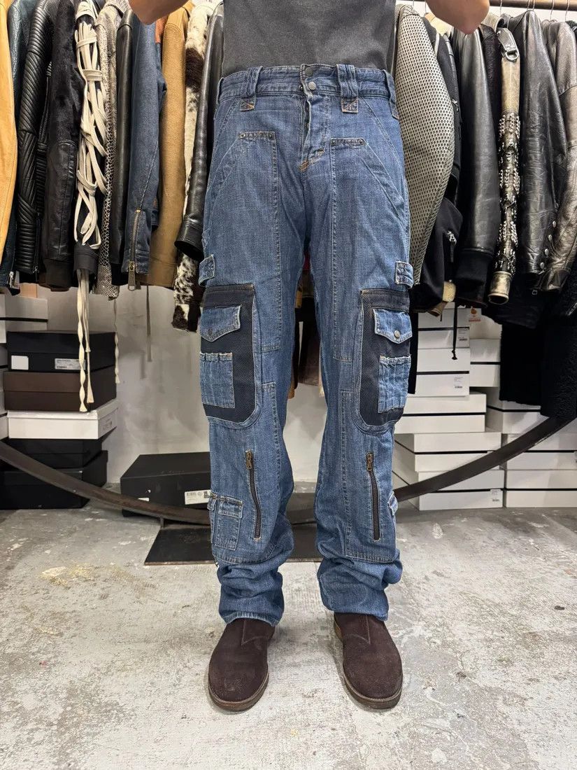 Designer × Dolce & Gabbana × Vintage AW2004 Dolce & Gabbana Blue Cargo Denim Jeans Size US 33 - 1 Thumbnail
