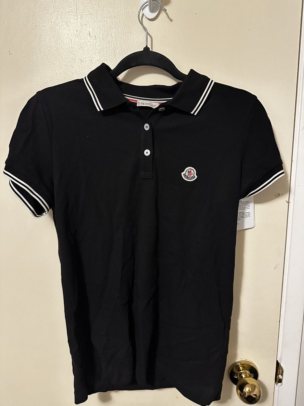 image of Moncler Polo in Black, Women's (Size Medium)