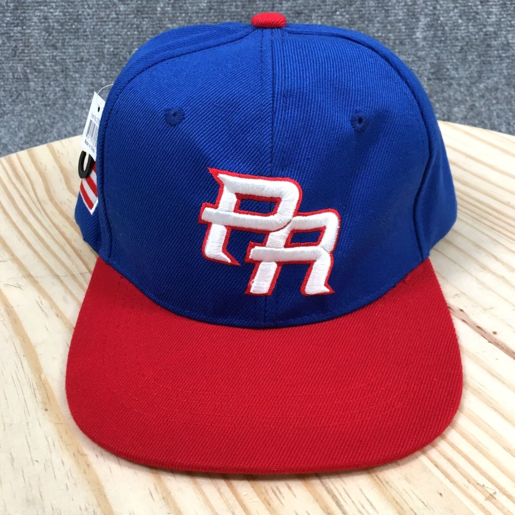 Vintage Everbright Puerto Rico Snapback Hat Blue OS Flat Brim Embroidered Logo Unisex Men Size ONE SIZE - 2 Thumbnail