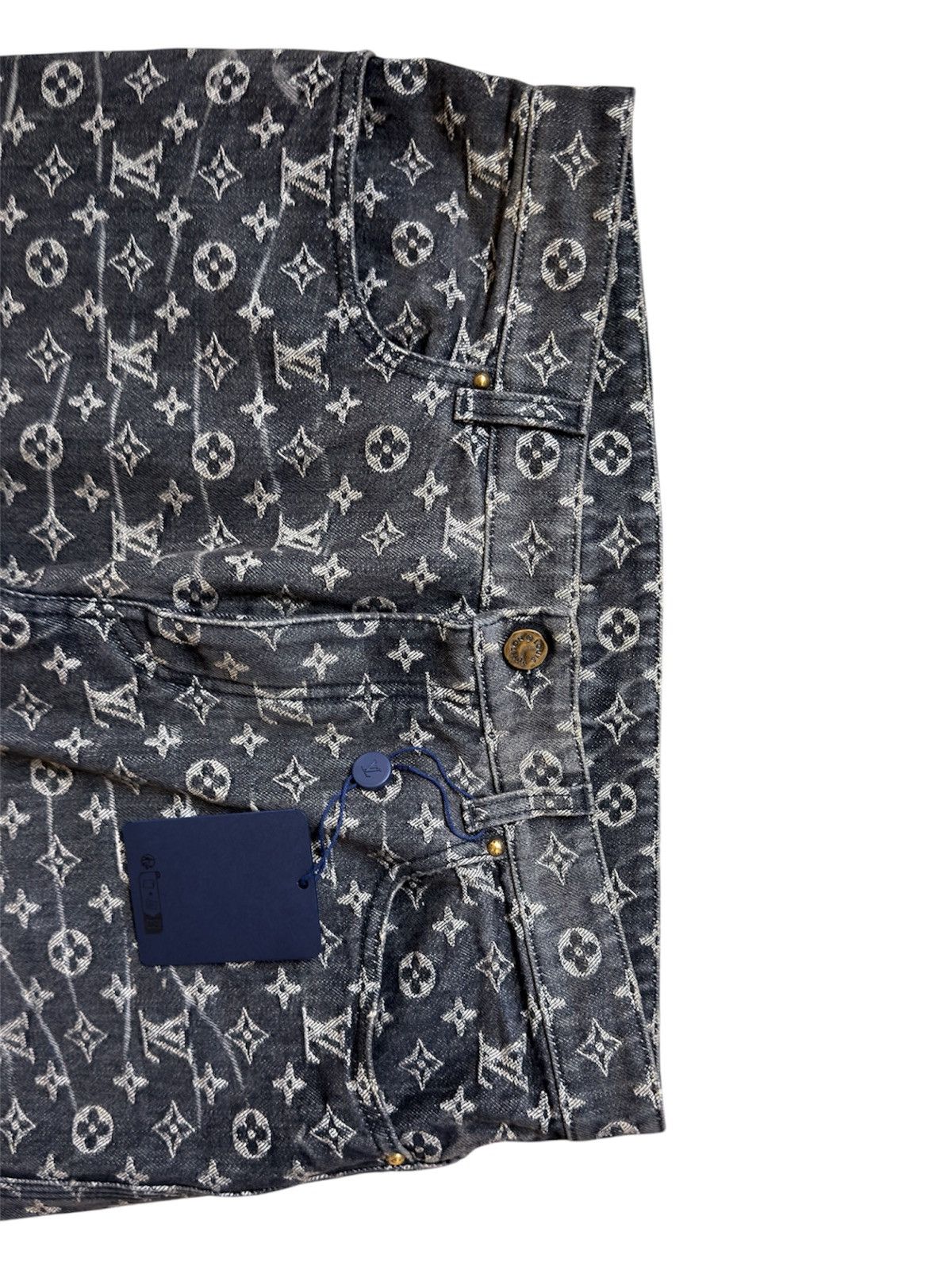 Louis Vuitton Louis Vuitton 36 Distressed Black Monogram Denim Jeans Size US 36 / EU 52 - 4 Thumbnail
