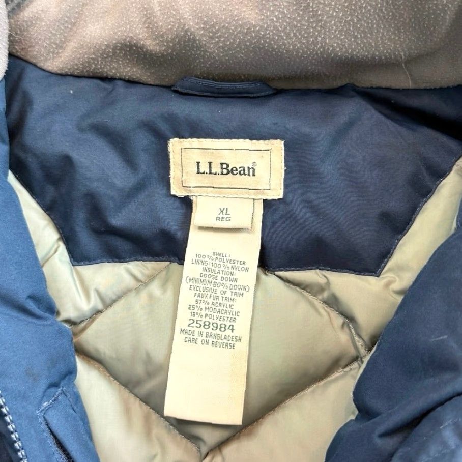 Vintage L.L. Bean Baxter State Goose Down Jacket XL Women’s W/ Removable Hood Blue Puffer Coat Zip Long Sleeve Regular Fit Size XL / US 12-14 / IT 48-50 - 3 Thumbnail