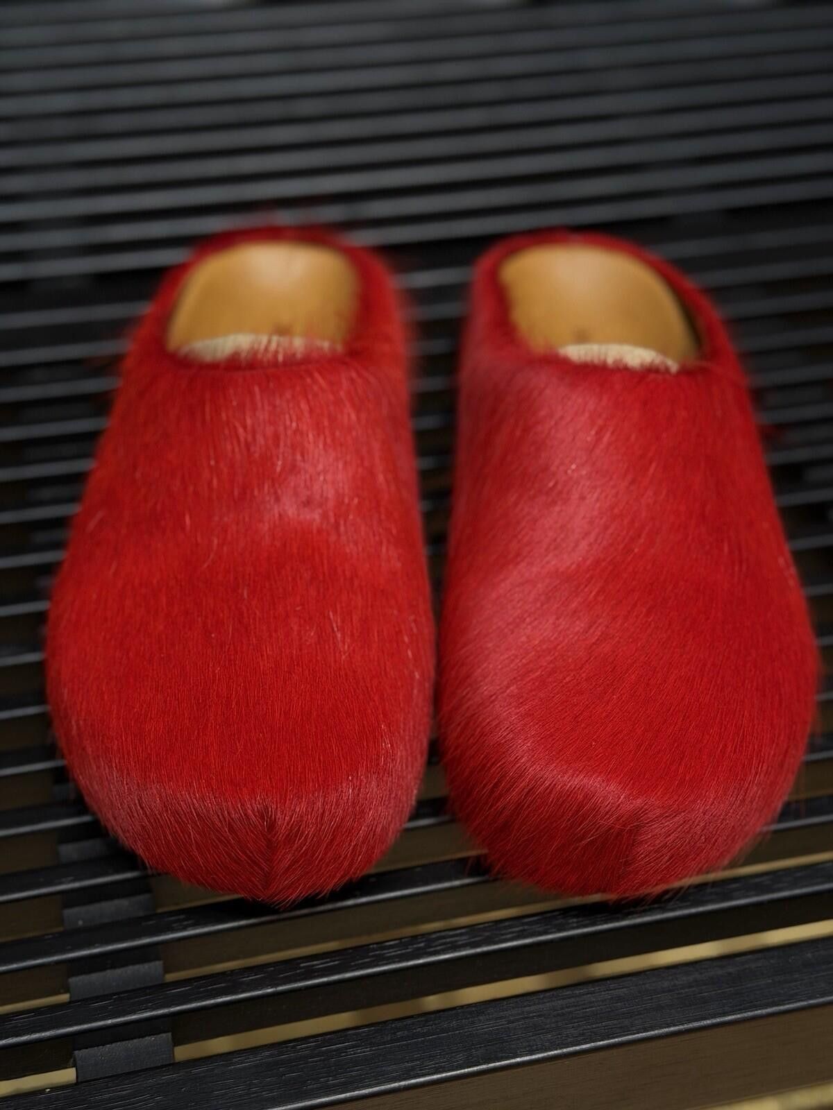 Marni MARNI Red Fur Platform Slides Men’s 9US/42EU 100% Authentic Size US 9 / EU 42 - 7 Thumbnail