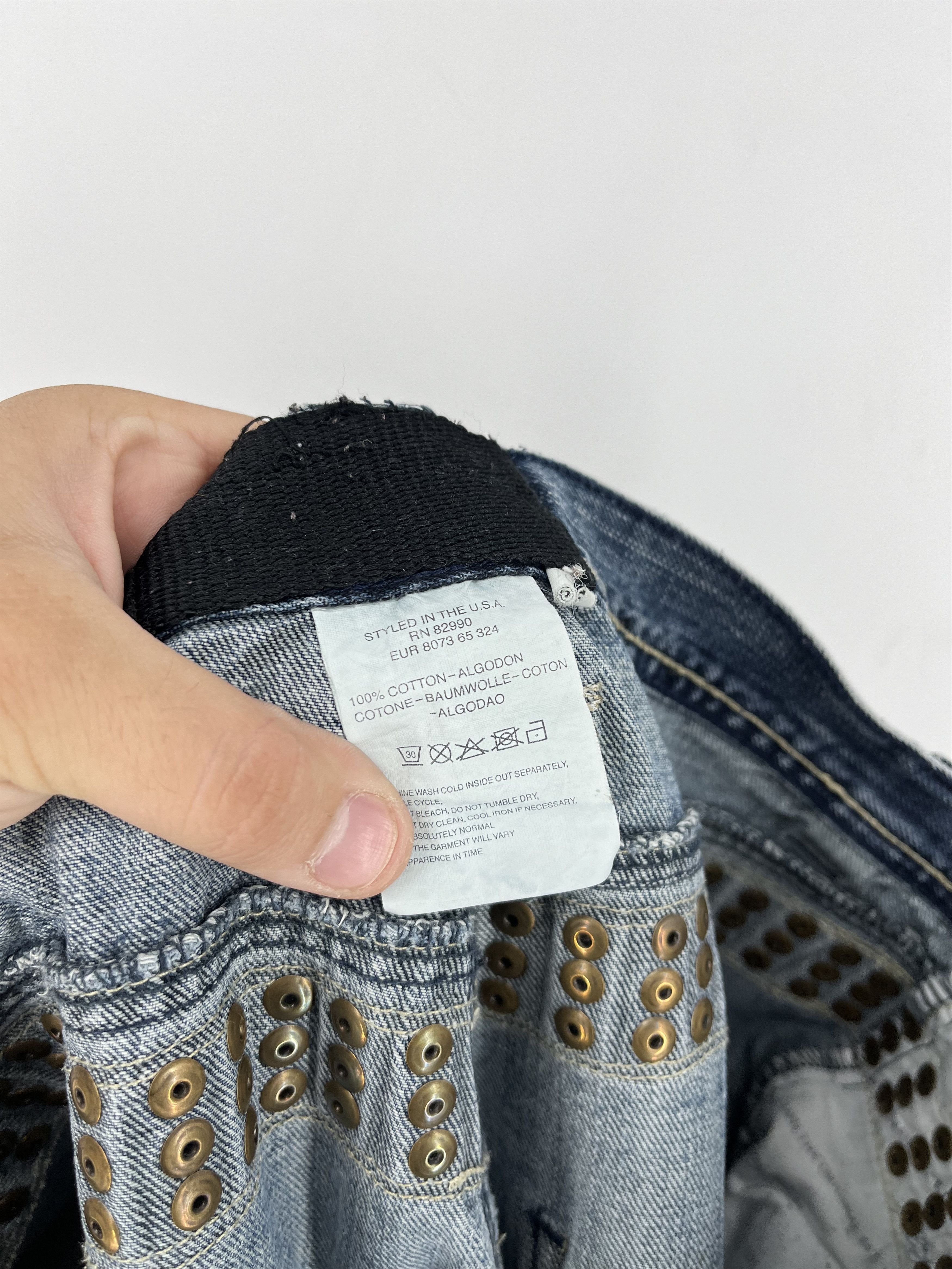 Japanese Brand Vintage Karl Kani Baggy Rap Jeans Rivet Stud Big Logo Size34 Size US 34 / EU 50 - 16 Thumbnail