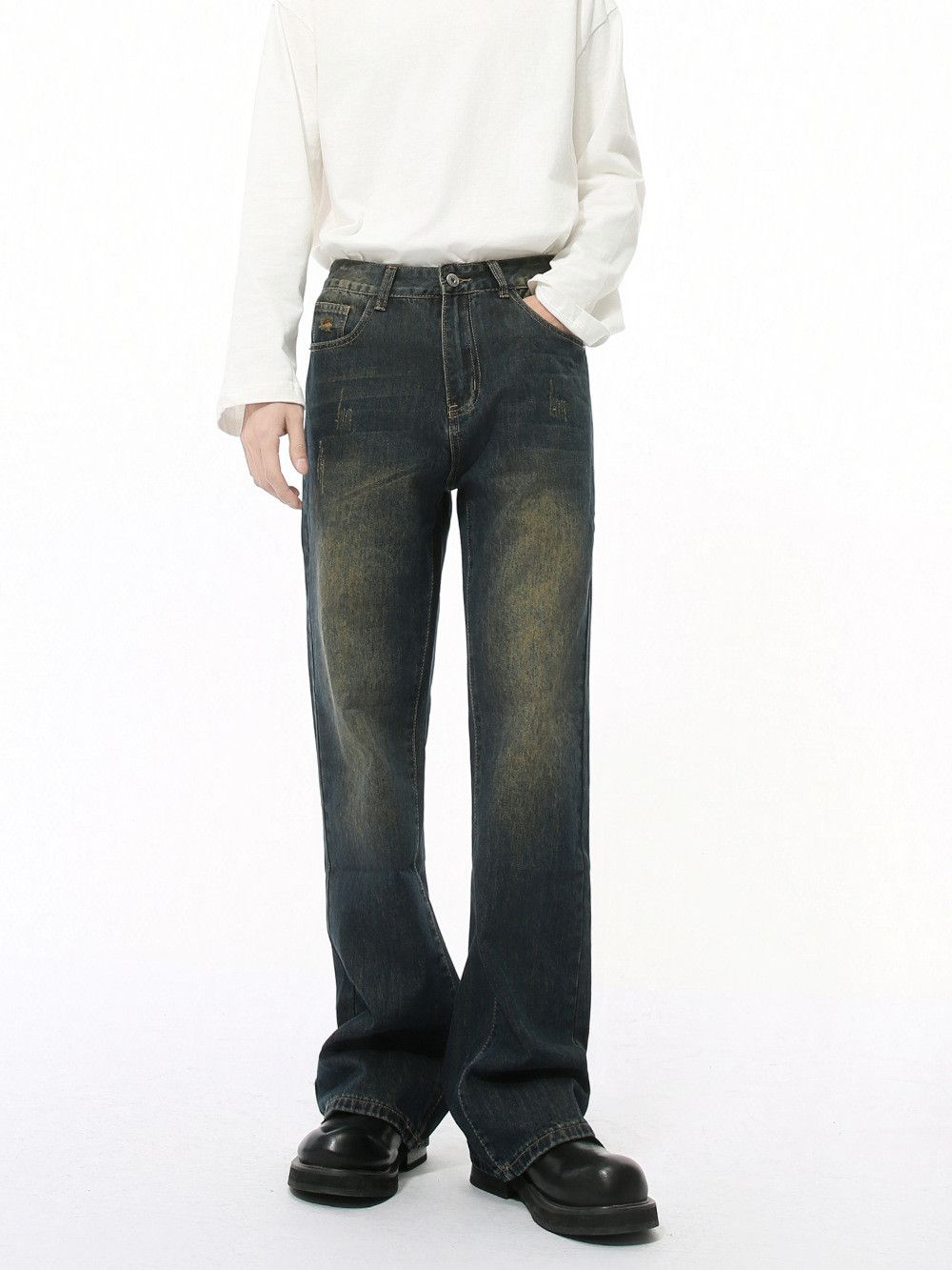 Vintage Men's American Retro Distressed Flared Jeans Size US 32 / EU 48 - 2 Thumbnail