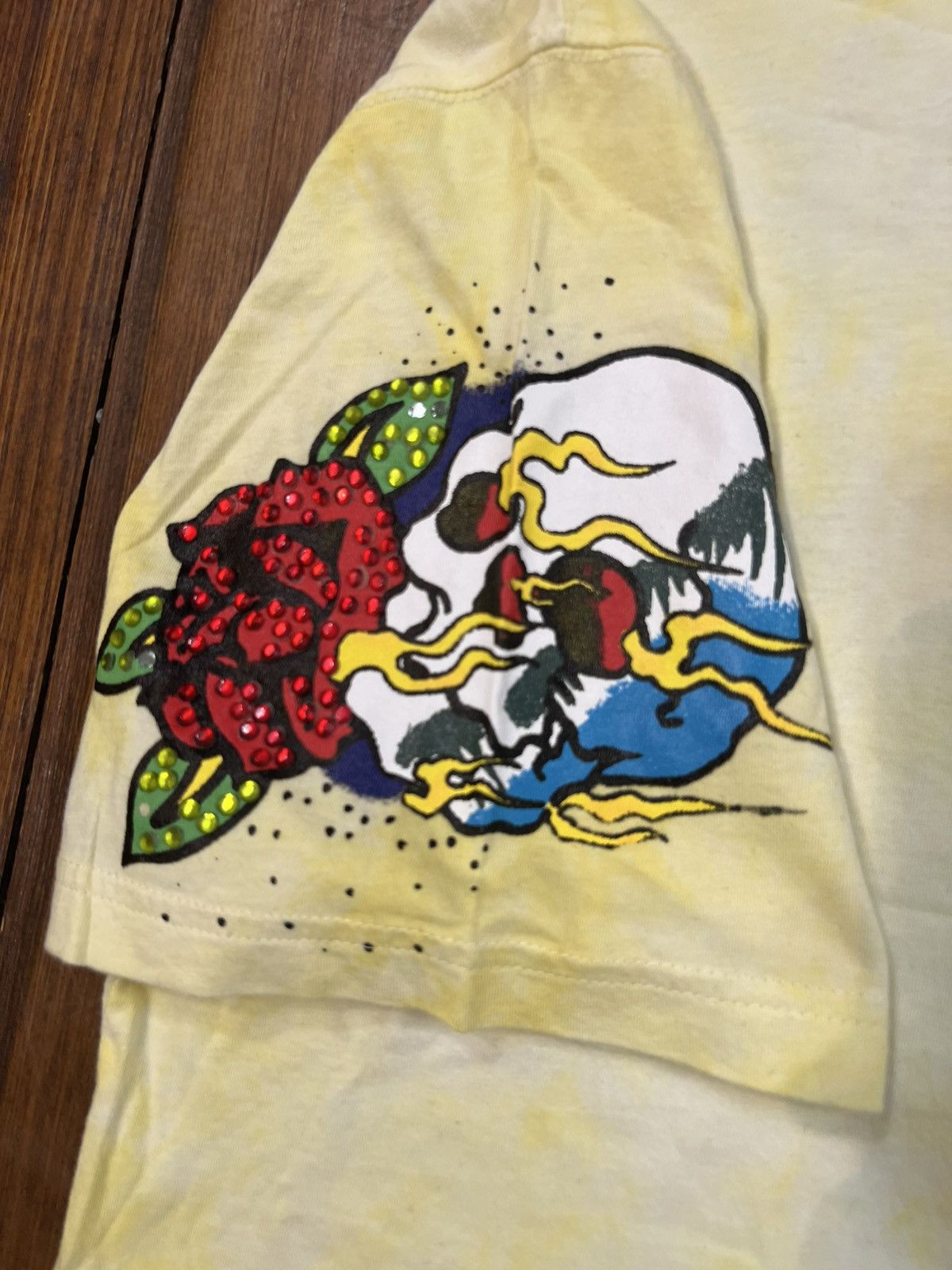Affliction × Ed Hardy Y2K Ed Hardy Style Rhinestone Studded Shirt Skull Grunge Size US XL / EU 56 / 4 - 4 Thumbnail
