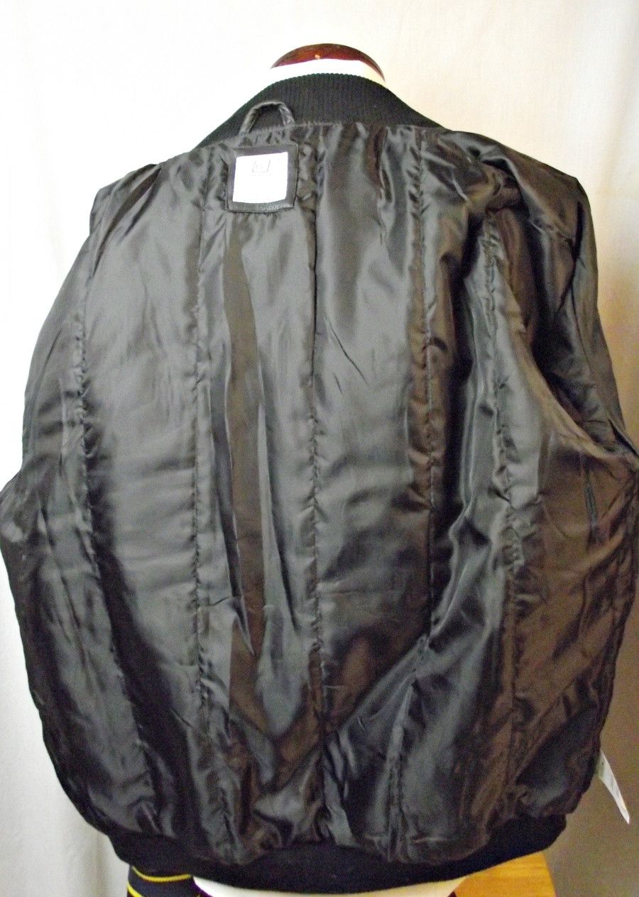 NCAA University of Michigan Wolverines Faux Leather Bomber Jacket Size US XL / EU 56 / 4 - 8 Thumbnail