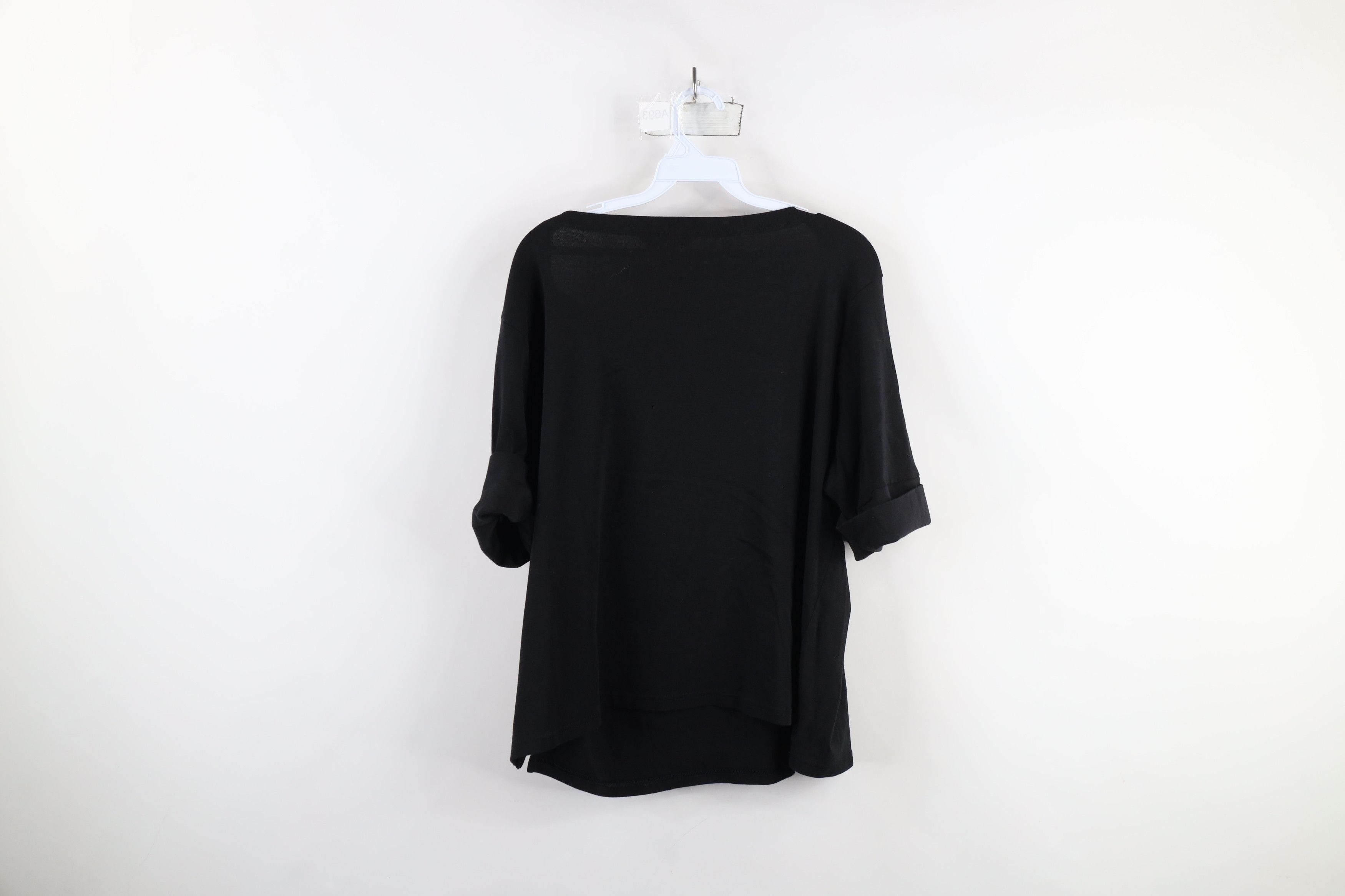Ralph Lauren × Vintage Vintage Ralph Lauren Ribbed Knit 3/4 Sleeve T-Shirt Black Size XXL / US 16-18 / IT 52-54 - 8 Thumbnail