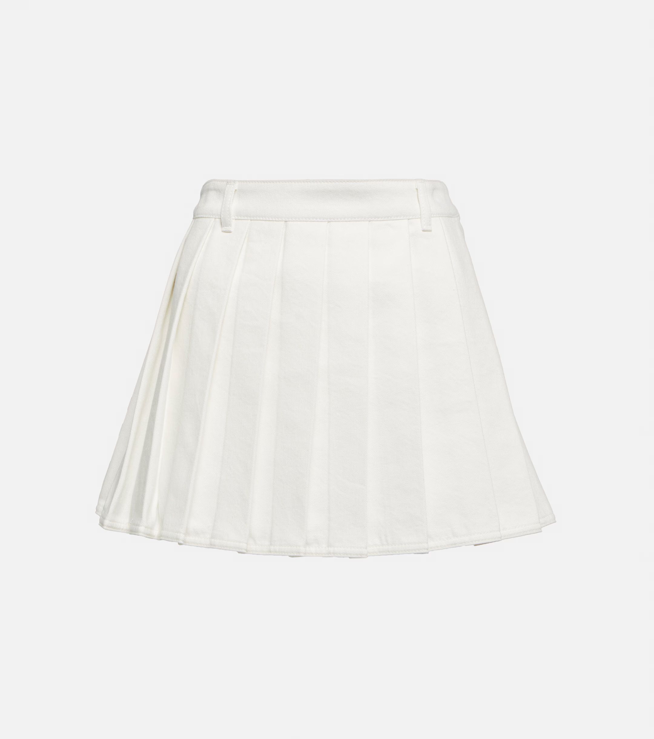 Salvatore Ferragamo o1s1rm0924 Low-rise Cotton Denim Mini Skirt in White Size 27" / US 4 / IT 40 - 1 Thumbnail