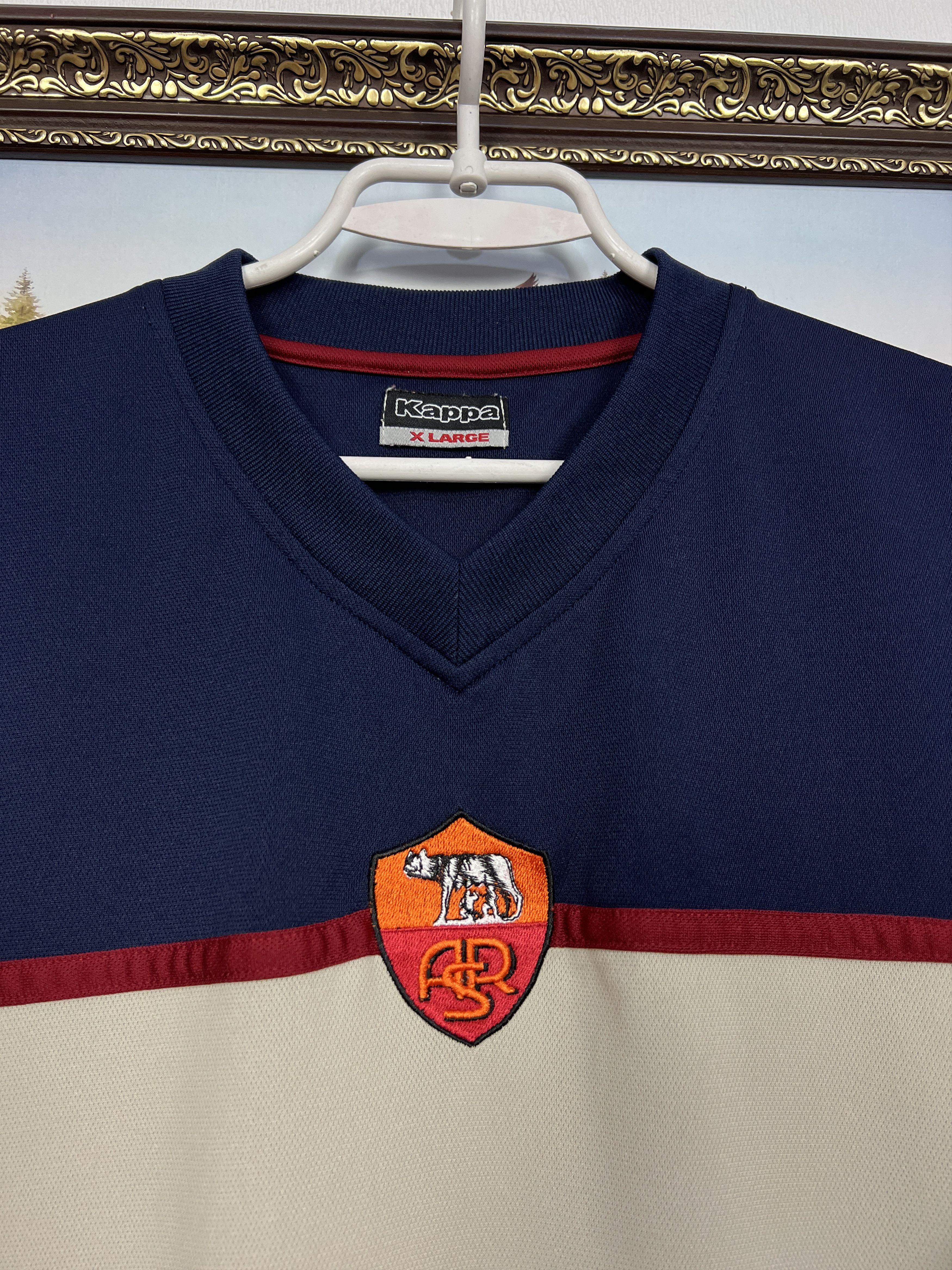 Kappa Vintage AS Roma Football Train Jersey Soccer Shirt Trikot Size US XL / EU 56 / 4 - 3 Thumbnail