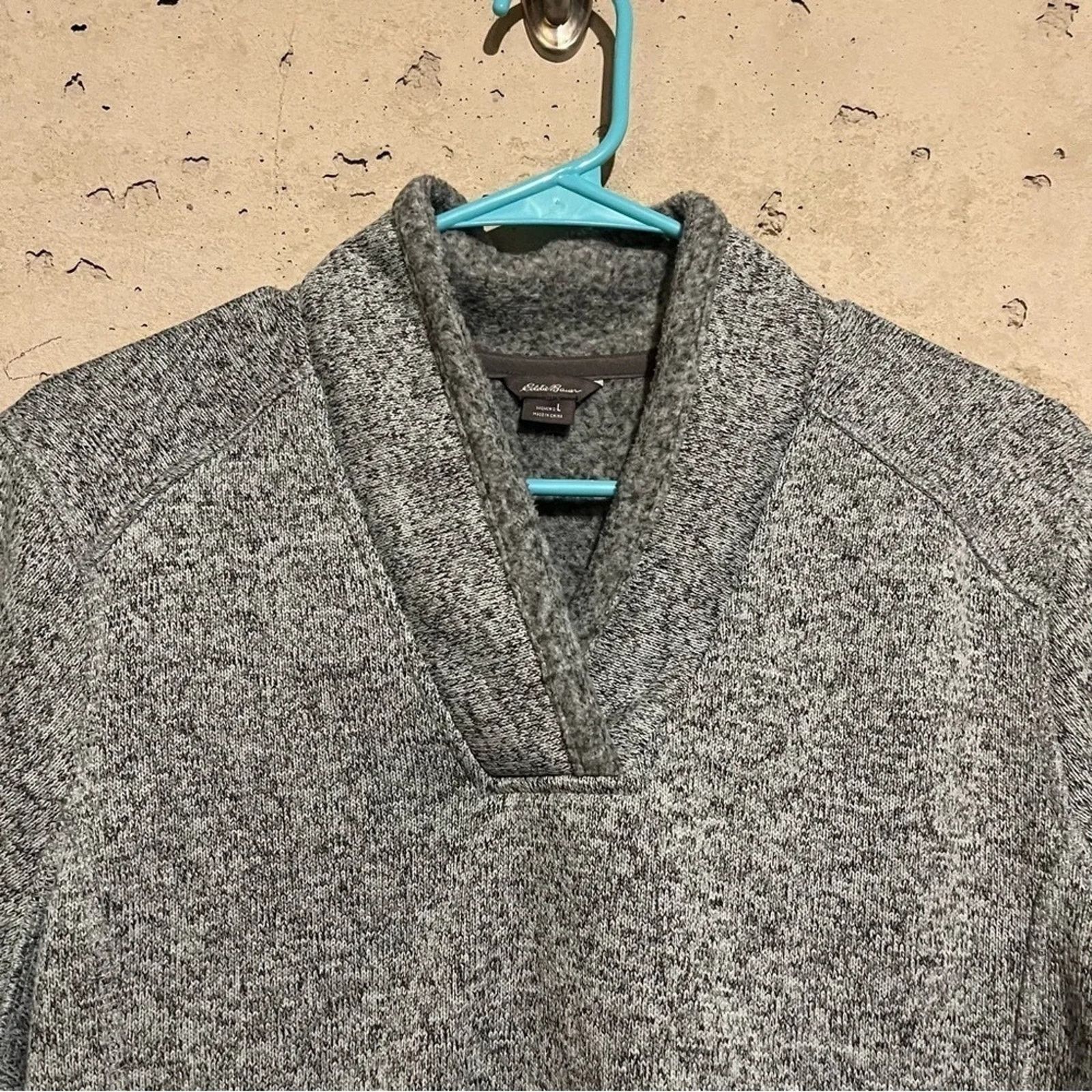 Eddie Bauer Eddie Bauer sz L Fleece Pullover Grey Blue Heather Size L / US 10 / IT 46 - 3 Thumbnail