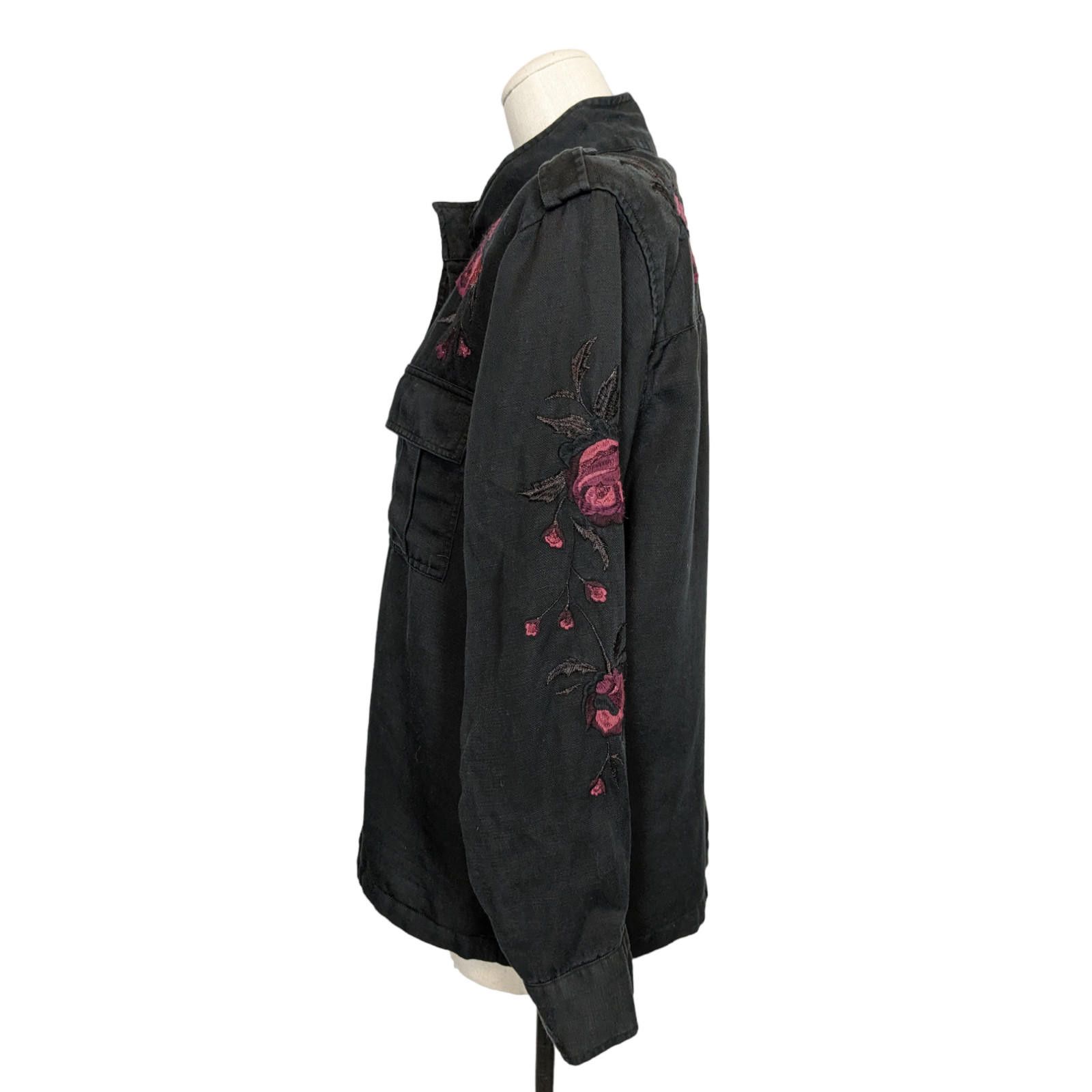 Rails Rails Elliot Floral Embroidered Shirt Jacket Black Small Size S / US 4 / IT 40 - 3 Thumbnail