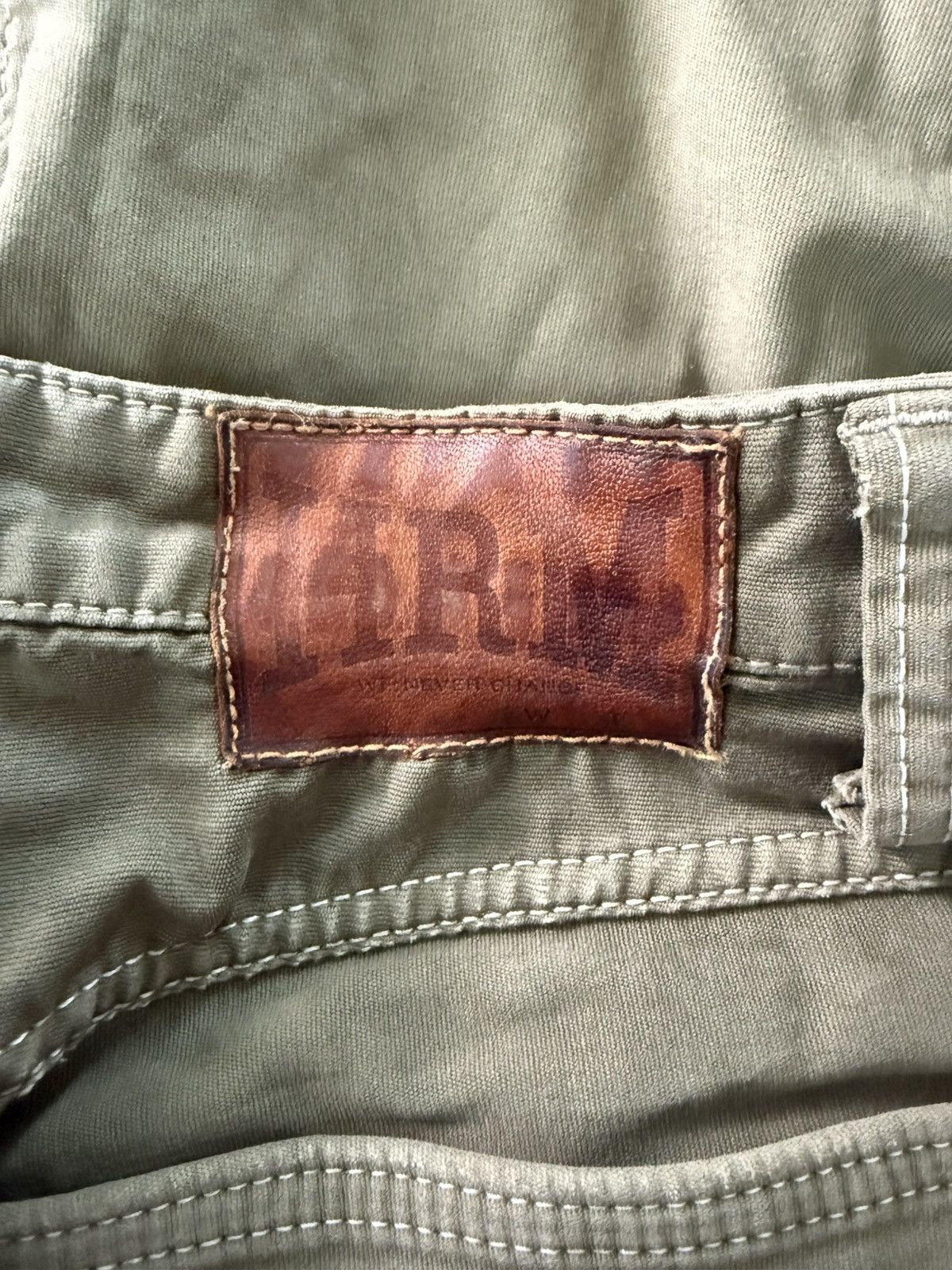 HOLLYWOOD RANCH MARKET Japan Brand HRM Distress Denim Blue-Blue Japan Design Size US 32 / EU 48 - 7 Thumbnail