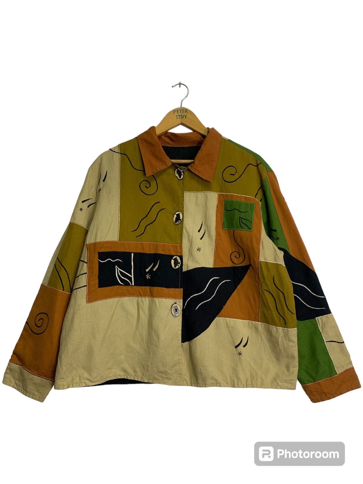 Japanese Brand × Vintage Vintage Japanese Block Buttons Up Size US L / EU 52-54 / 3 - 1 Thumbnail