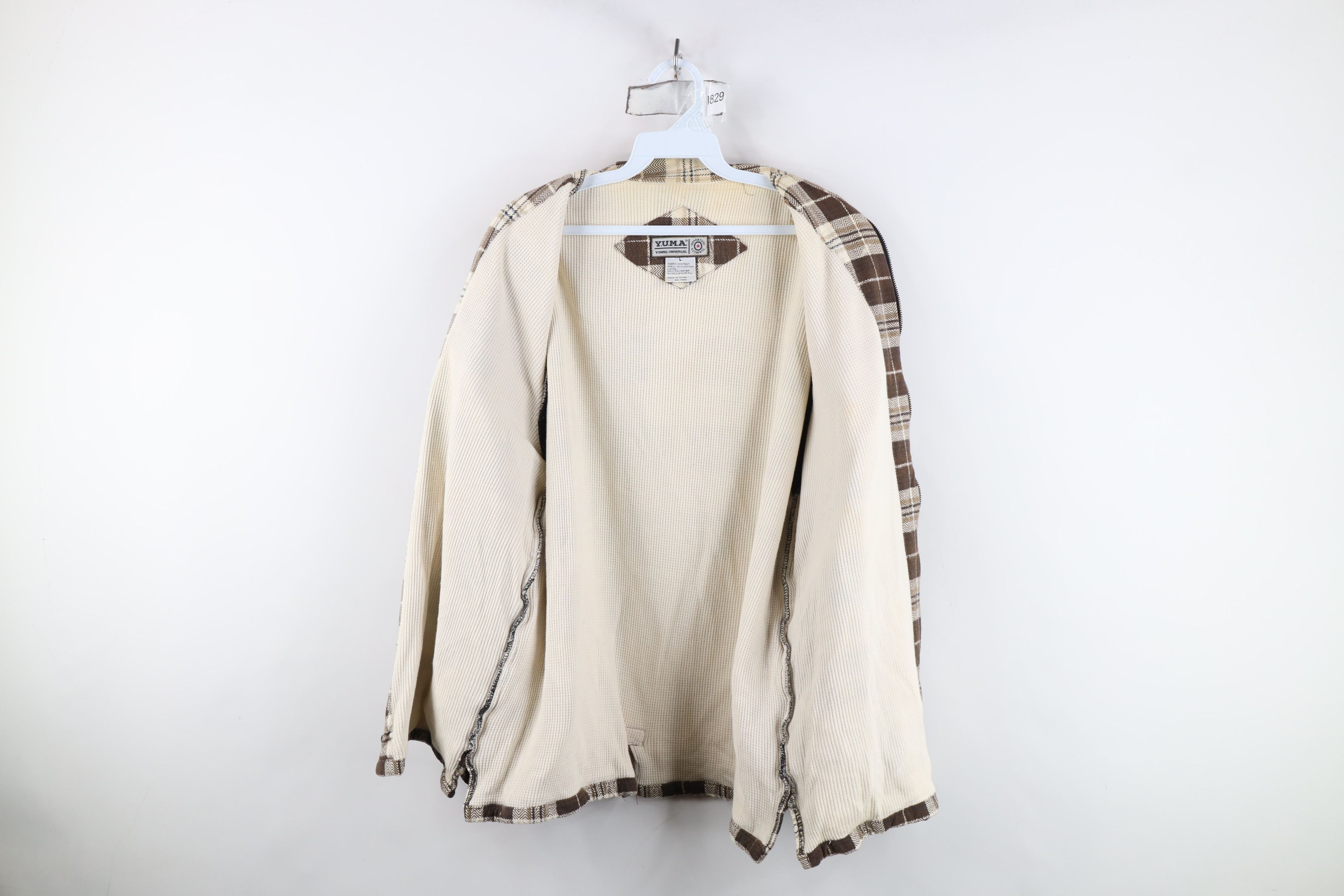 Vintage Vintage 90s Streetwear Knit Lined Flannel Shirt Jacket Size US L / EU 52-54 / 3 - 11 Thumbnail