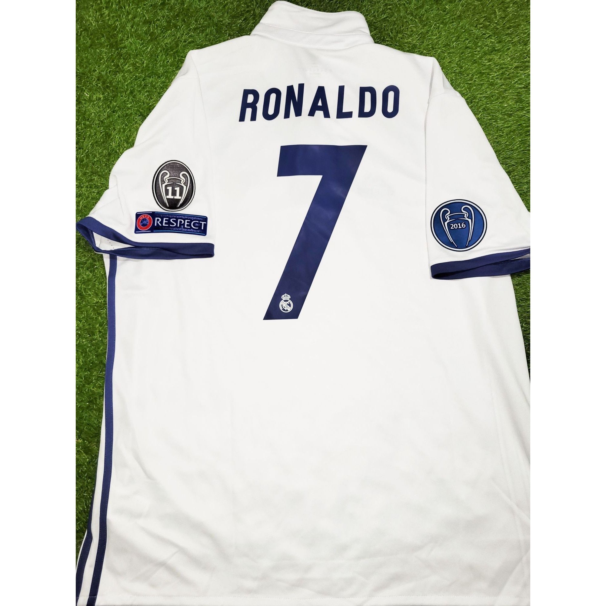 image of Adidas Cristiano Ronaldo Real Madrid 2016 2017 Soccer Jersey XL in White, Men's