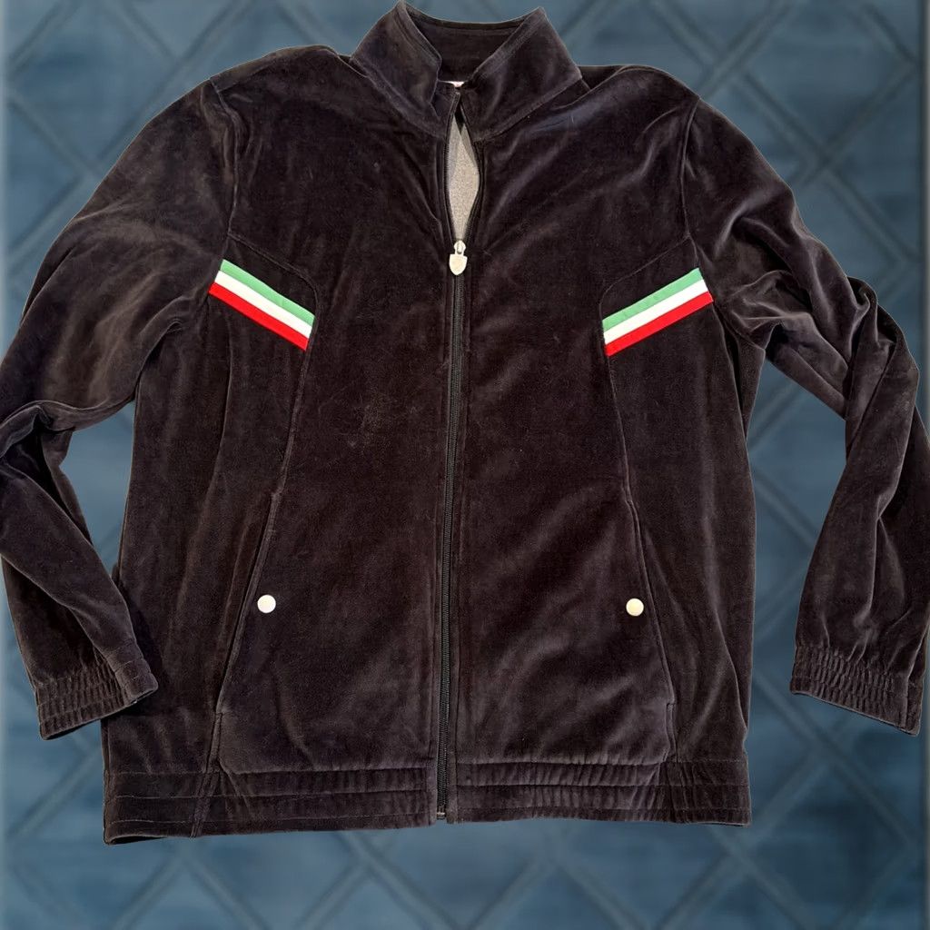 Puma Ferrari x Puma - Scuderia Velour Italian Flag Stripe Full Zip Track Jacket - L - Black - Men - Jacket Size US L / EU 52-54 / 3 - 1 Thumbnail