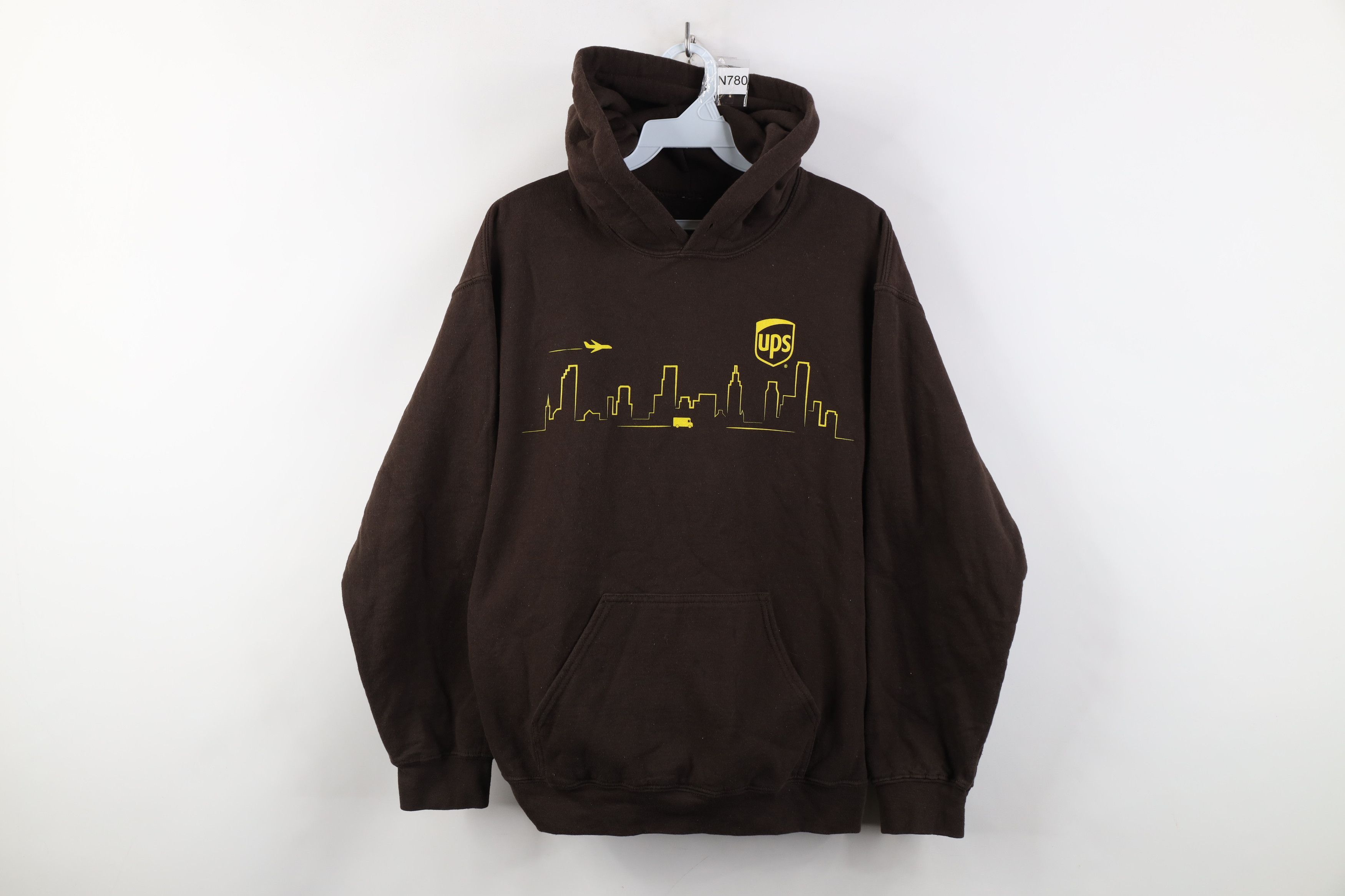 Vintage Vintage Y2K Spell Out UPS Shipping Hoodie Sweatshirt Brown Size US M / EU 48-50 / 2 - 1 Thumbnail