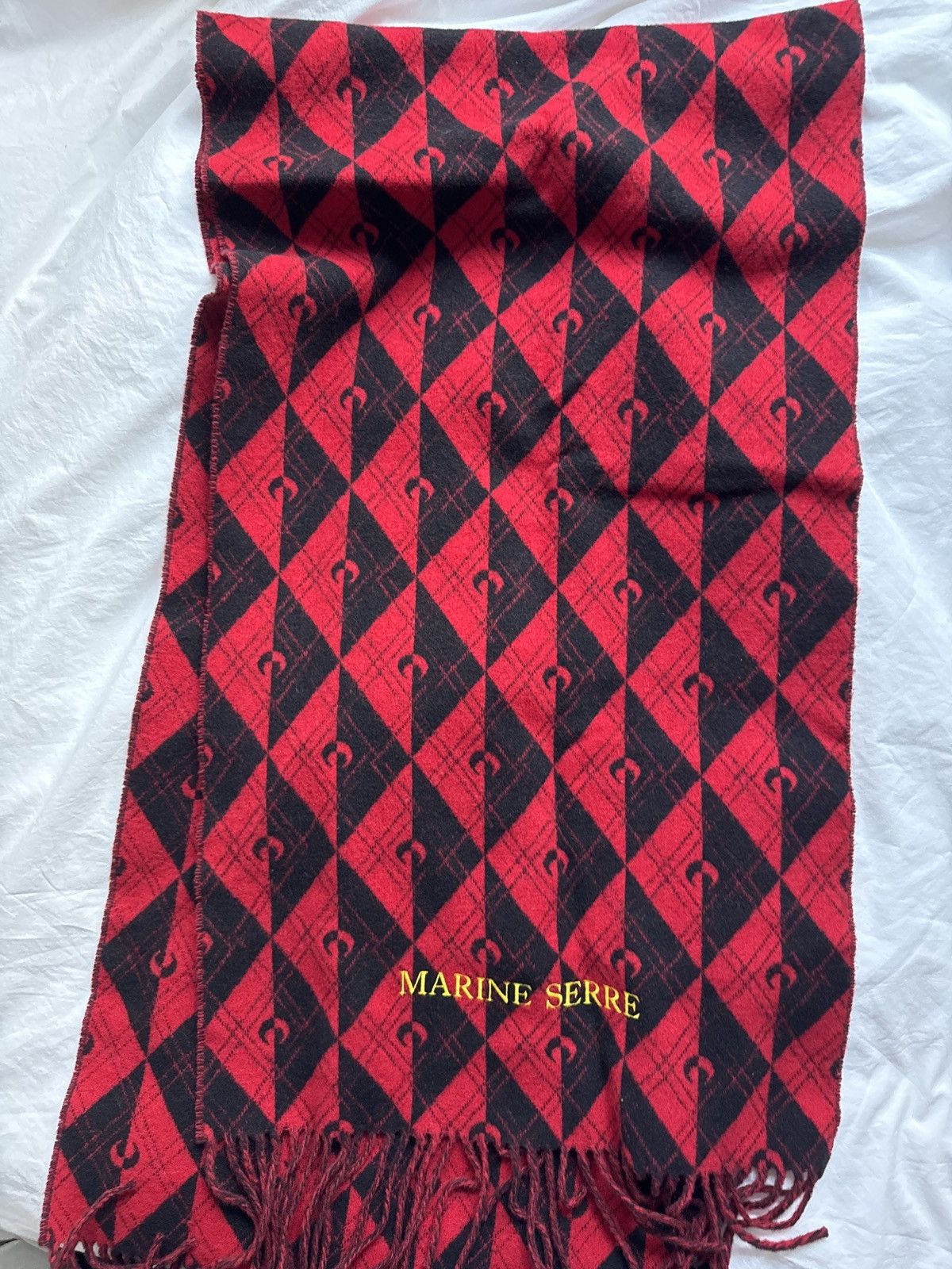 Marine Serre Wool Scarf