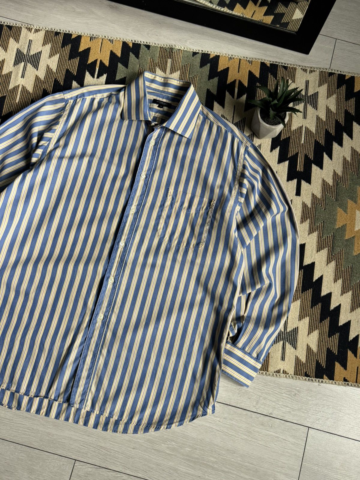 Burberry Vintage Burberry Stripped Button Up Shirt Size US XL / EU 56 / 4 - 3 Thumbnail