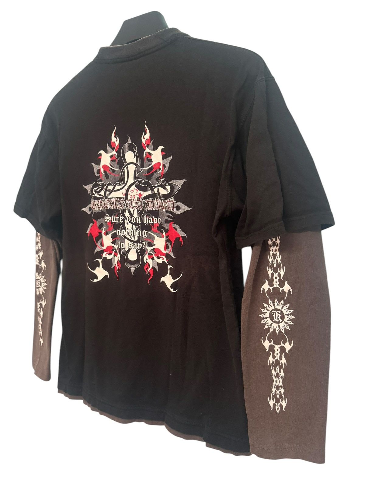 If Six Was Nine 💥PUNK DESIGN CROSS FIRE FLAME DOUBLE LAYER SHIRT VERY RARE Size US M / EU 48-50 / 2 - 2 Thumbnail