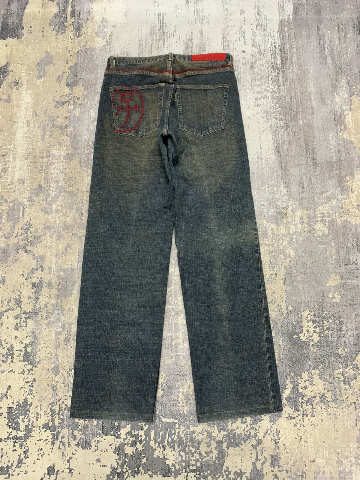 Jean Charles De Castelbajac Vintage 90's Castelbajac Heroes Rusty Denim Jeans 29x29 Size US 29 - 8 Thumbnail