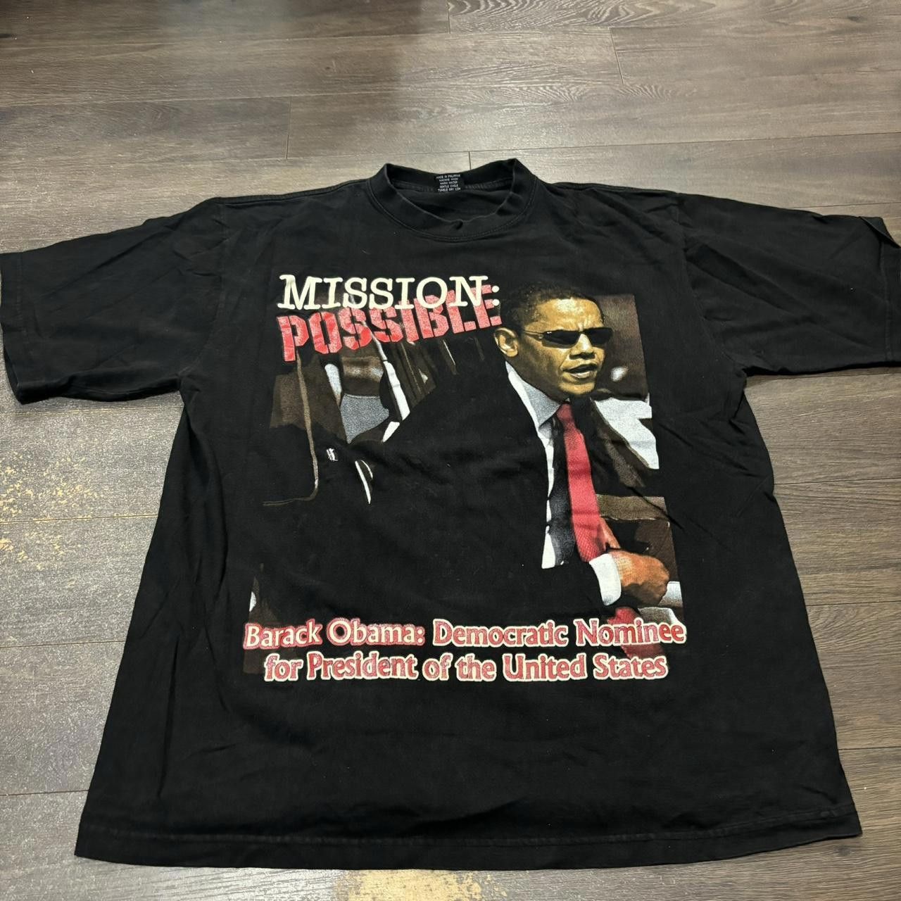 Designer Vintage Barack Obama Mission Possible T Shirt 00s XL Size US XL / EU 56 / 4 - 3 Thumbnail