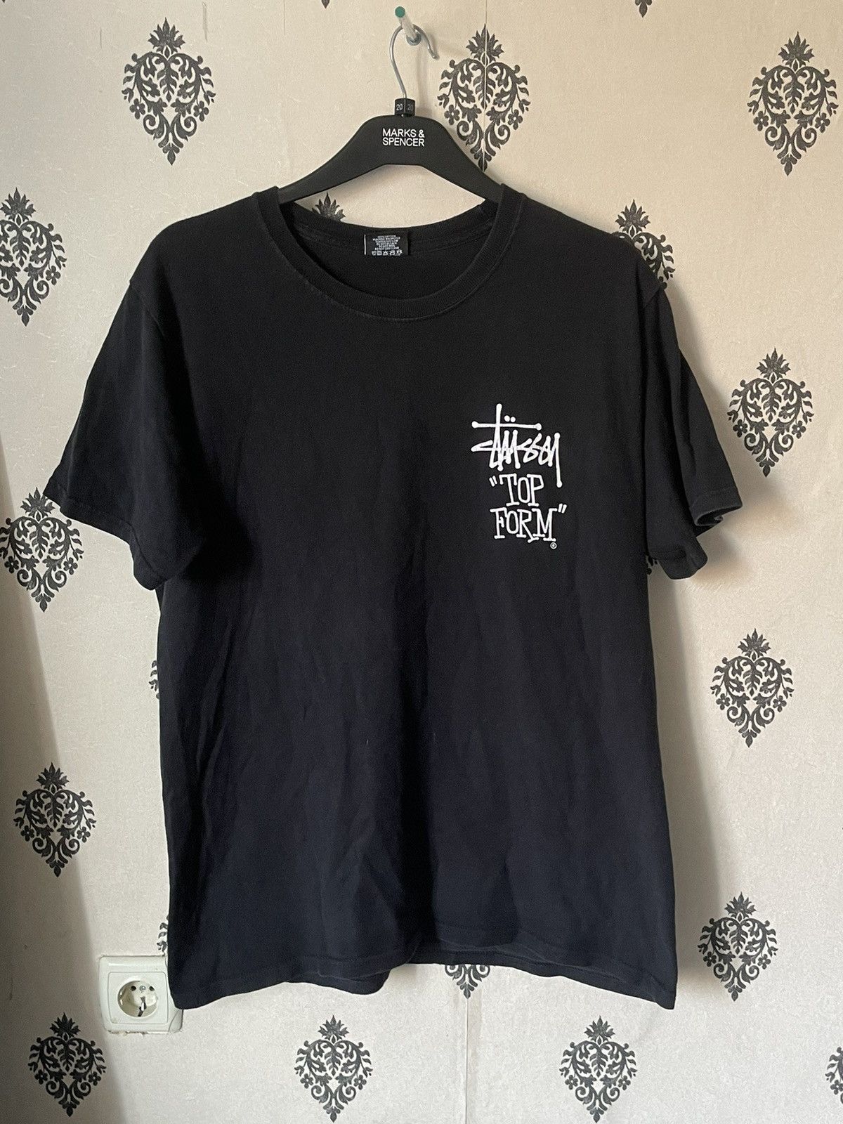 image of Stussy Top Form Tee in Black, Men's (Size Medium)