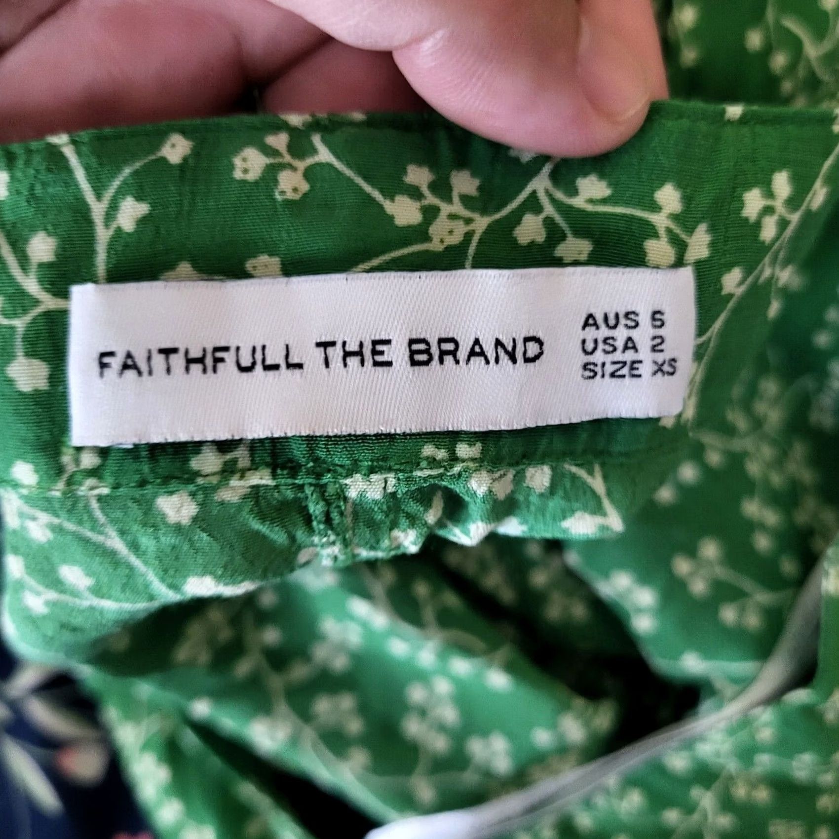 Vintage FAITHFULL THE BRAND Dress Set Violette Green Floral Midi Sleeveless A-Line 2 Women Size XS / US 0-2 / IT 36-38 - 7 Thumbnail