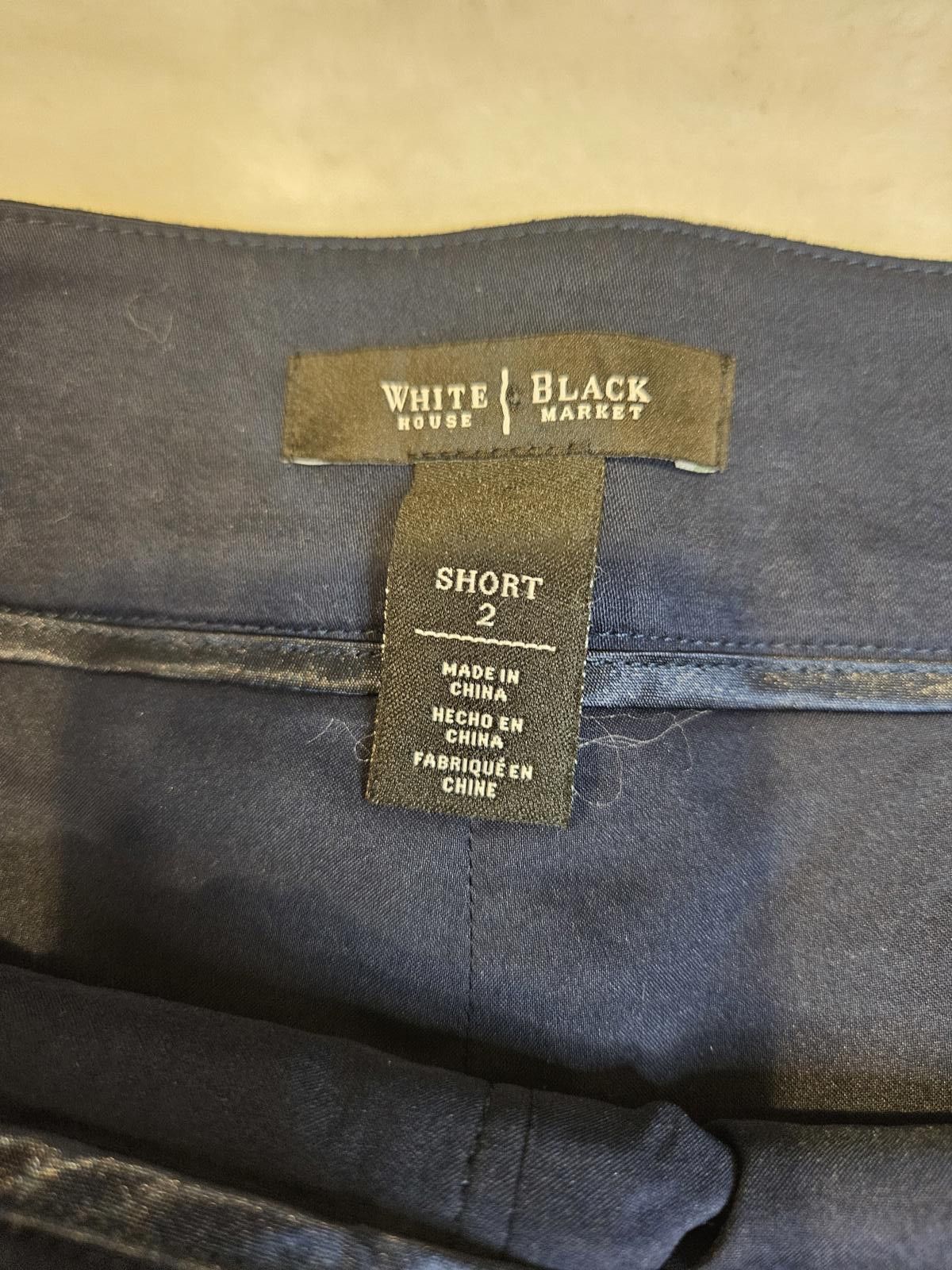 Designer WHBM Women's Blue Embroidered Patterned Shorts #528 Size 26" / US 2 / IT 38 - 8 Thumbnail