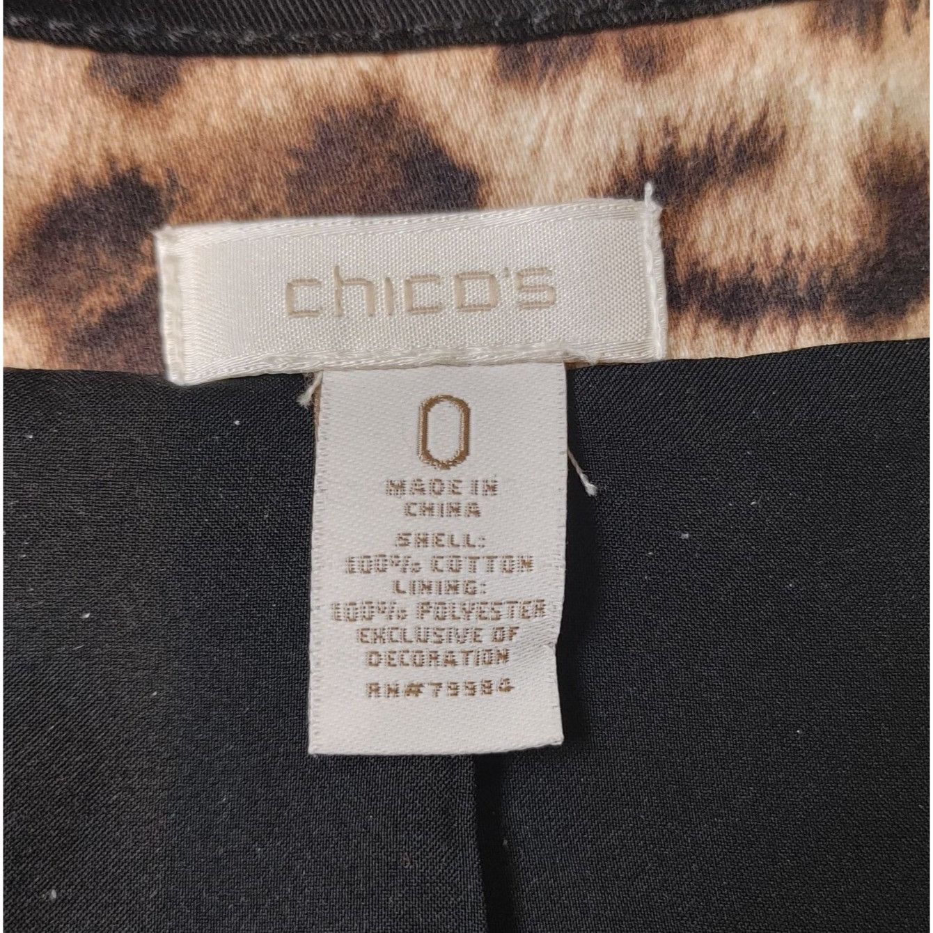Chicos CHICOS Womens 0/M Matilda Leopard Print Faux Patent Trim Acc Size M / US 6-8 / IT 42-44 - 3 Thumbnail