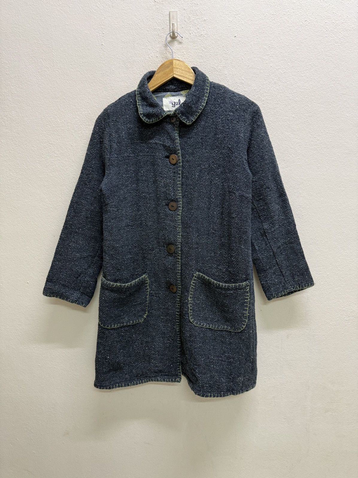 Vintage Yul Women’s Dark Gray Tweeds Coat Jacket Size S / US 4 / IT 40 - 18 Thumbnail