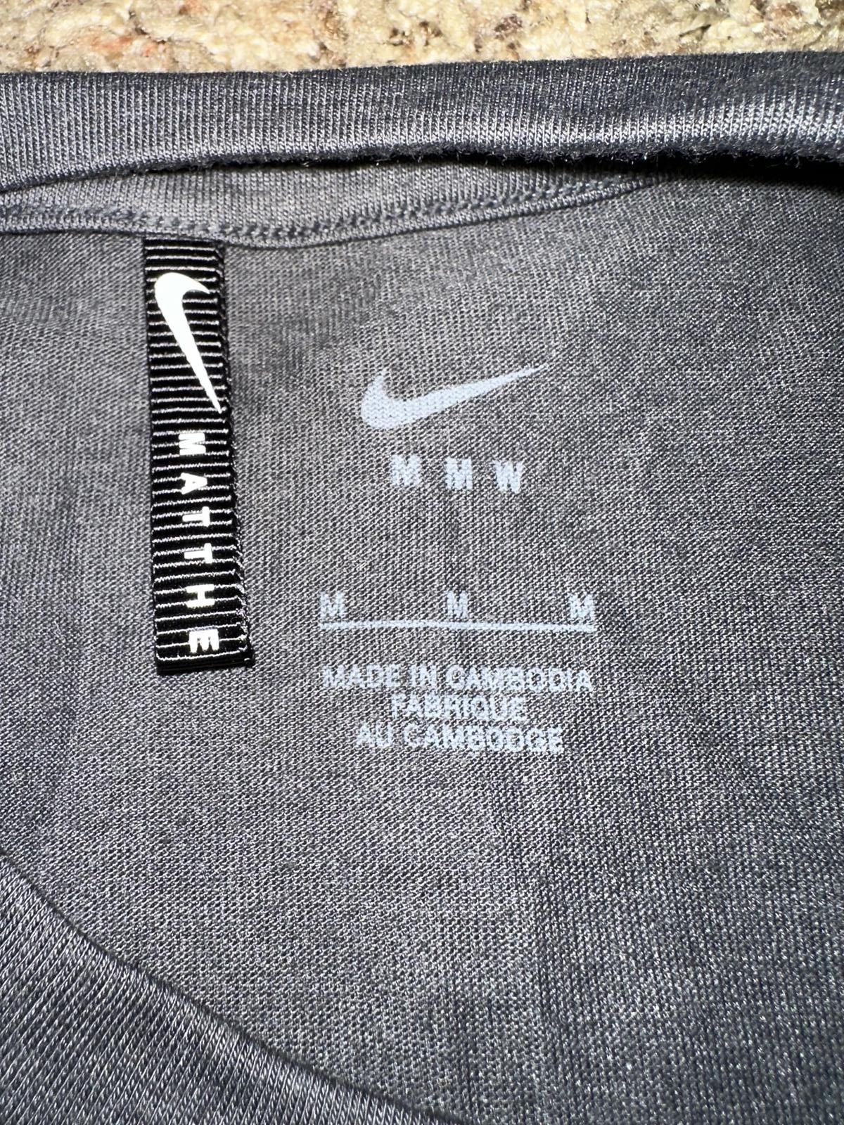 Nike Nike x MMW Men's Anthracite Short Sleeve Running Top Sample Size US M / EU 48-50 / 2 - 3 Thumbnail