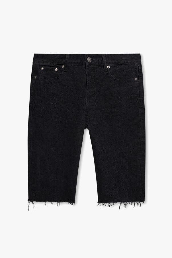 o1s1wg110724 Relaxed Fit Shorts in Denim in Black