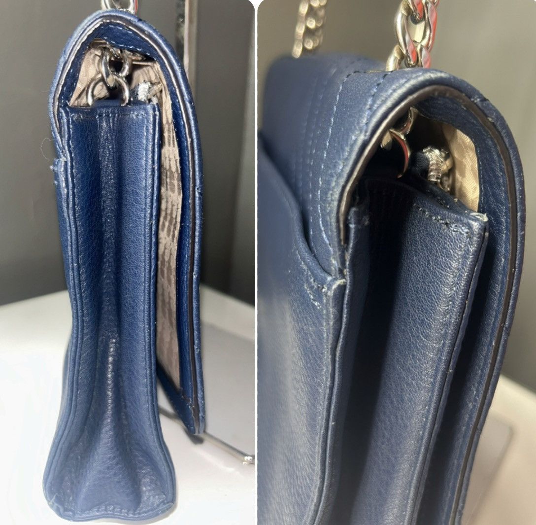 Karl Lagerfeld Karl Lagerfeld Paris GG Blue Quilted Chevron Shoulder Bag Size ONE SIZE - 11 Thumbnail