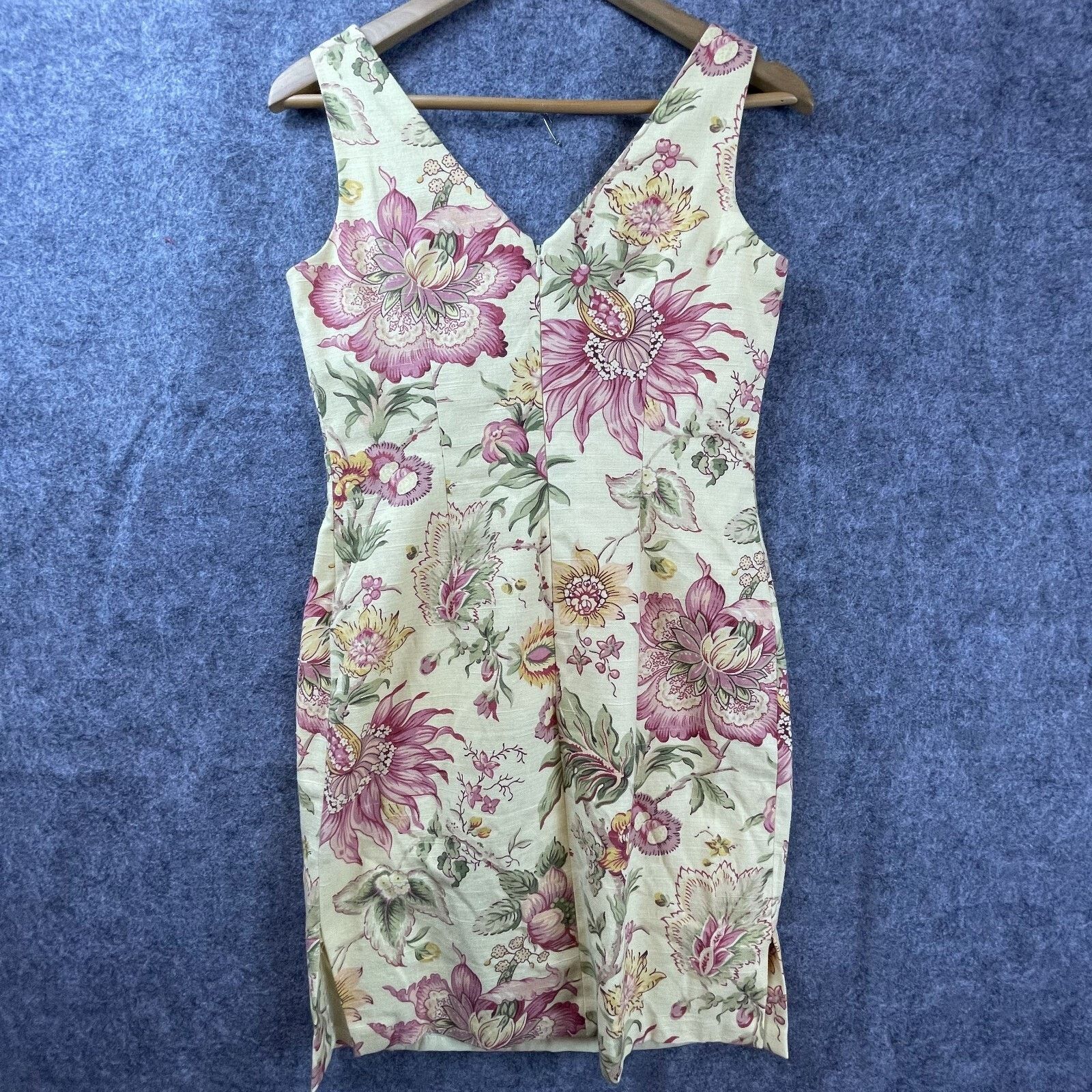 MAGGY LONDON Maggy London Sheath Dress Womens 6 Petites Yellow Tropical Size M / US 6-8 / IT 42-44 - 2 Thumbnail