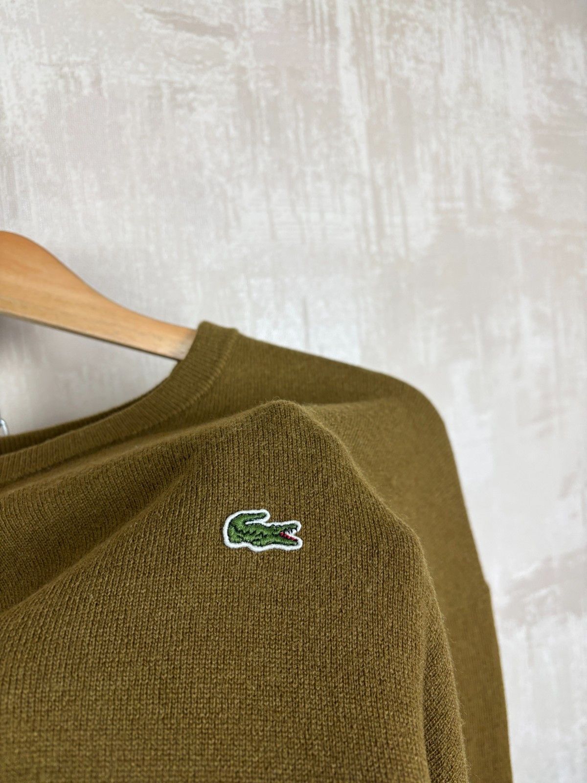Lacoste Lacoste Wool Sweater Crew Neck Size XL-XXL Olive Green Size US XL / EU 56 / 4 - 5 Thumbnail