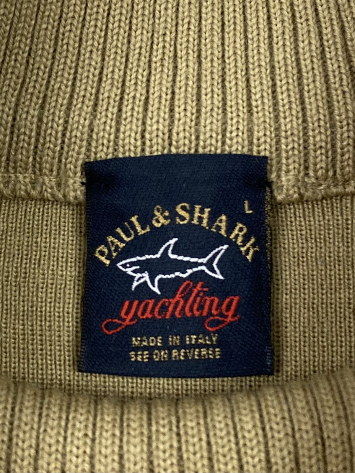 Paul & Shark × Vintage Paul&Shark Yachting Combined Wool Tan Crewneck Sweater Size US L / EU 52-54 / 3 - 3 Thumbnail