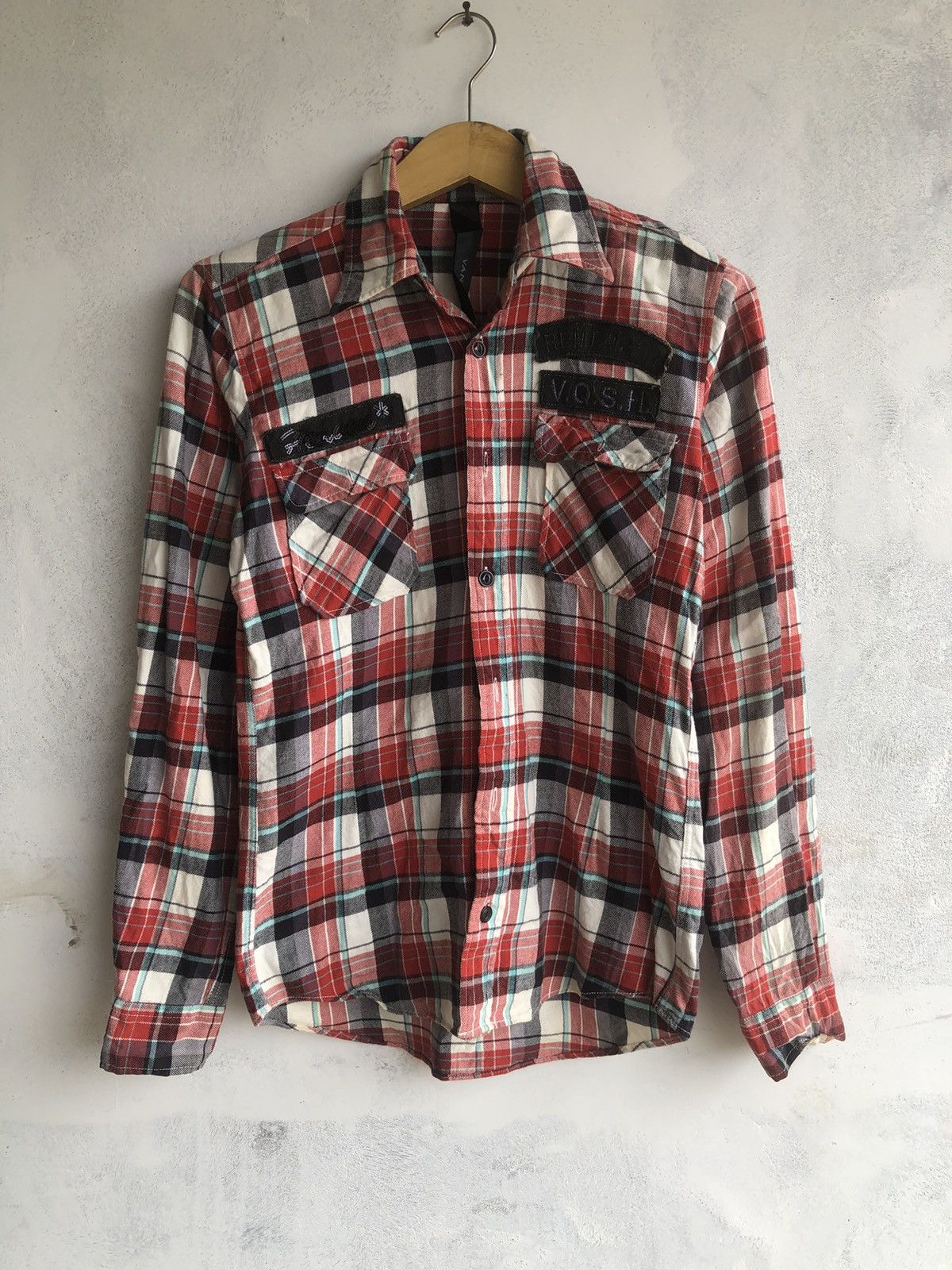 If Six Was Nine JAPANESE VANQUISH PATCHWORK GOTHIC BUTTON SHIRT ROCK PUNK Size US M / EU 48-50 / 2 - 1 Thumbnail