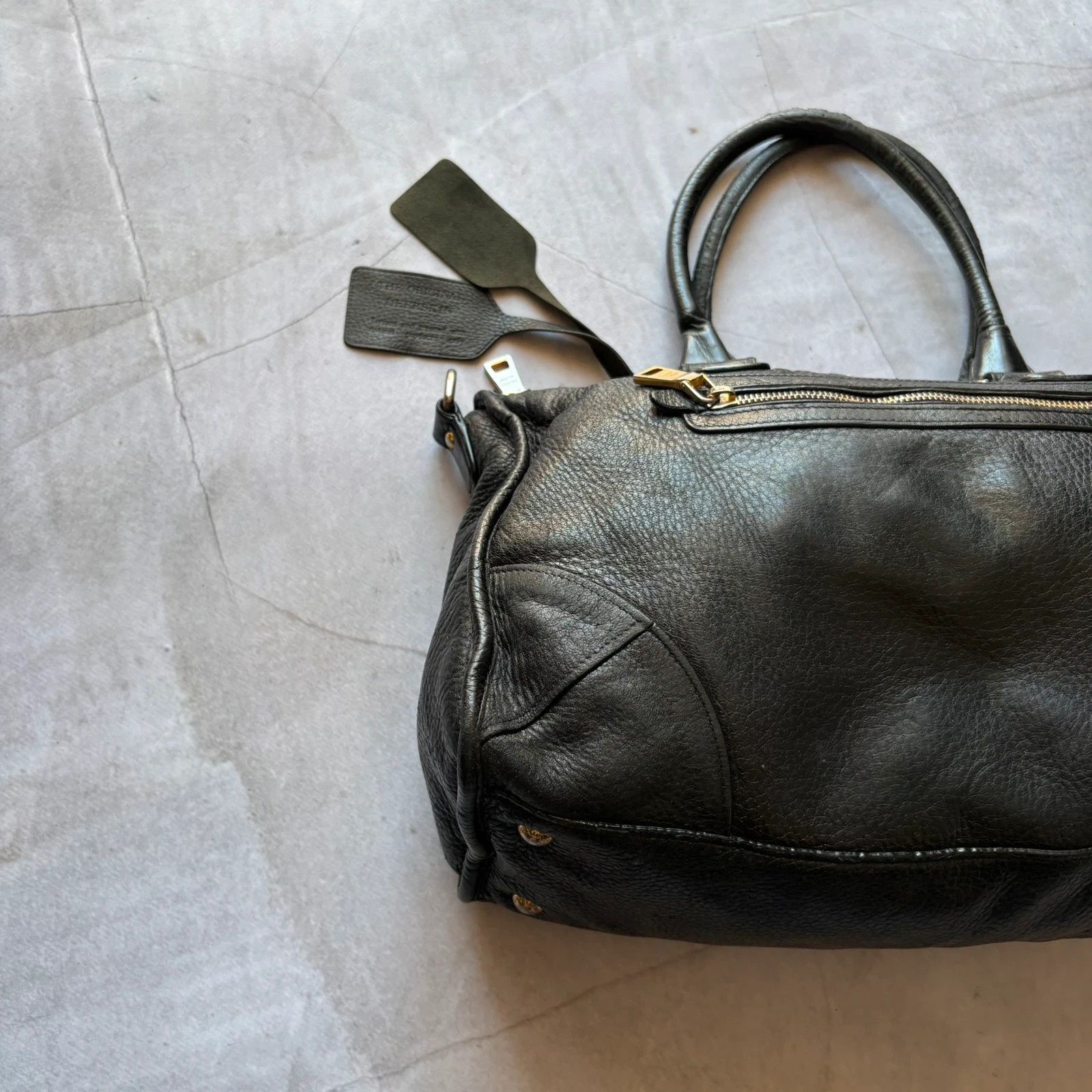 Prada Prada Vitello Daino Bag Leather Black Zip Tote handbag Size ONE SIZE - 13 Thumbnail