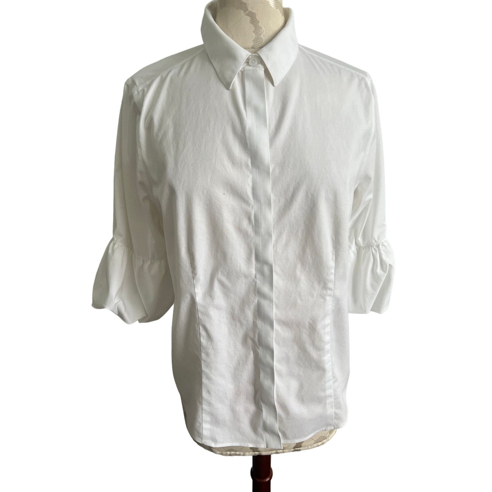 Chicos Chicos Women's Puff Sleeve Button Up Blouse Size 0 (US S) Size S / US 4 / IT 40 - 1 Thumbnail