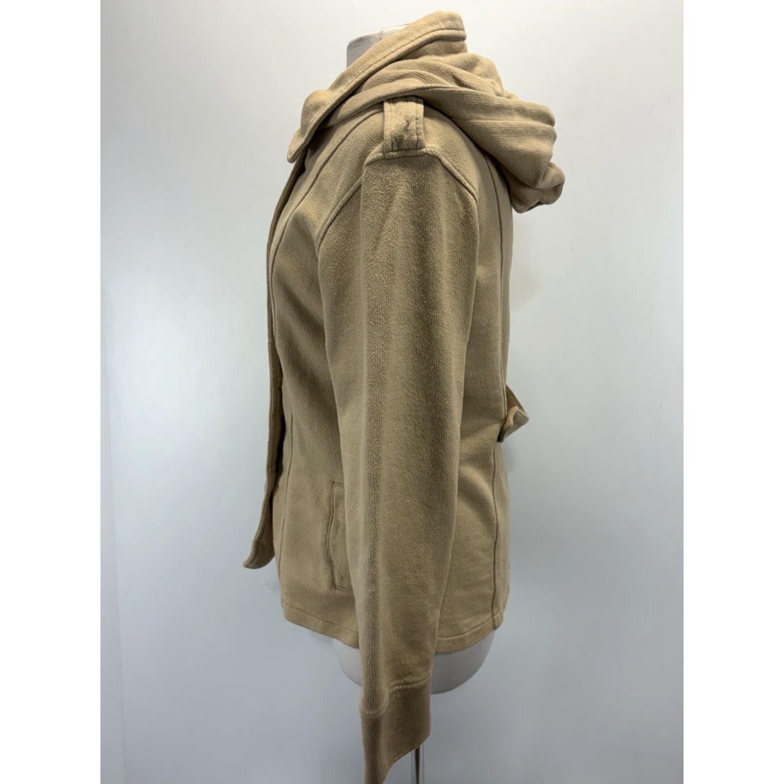 Doublet J Peterman Women M Tan Double Breasted Jacket Pea Coat Removable Hood Cotton Size M / US 6-8 / IT 42-44 - 2 Thumbnail
