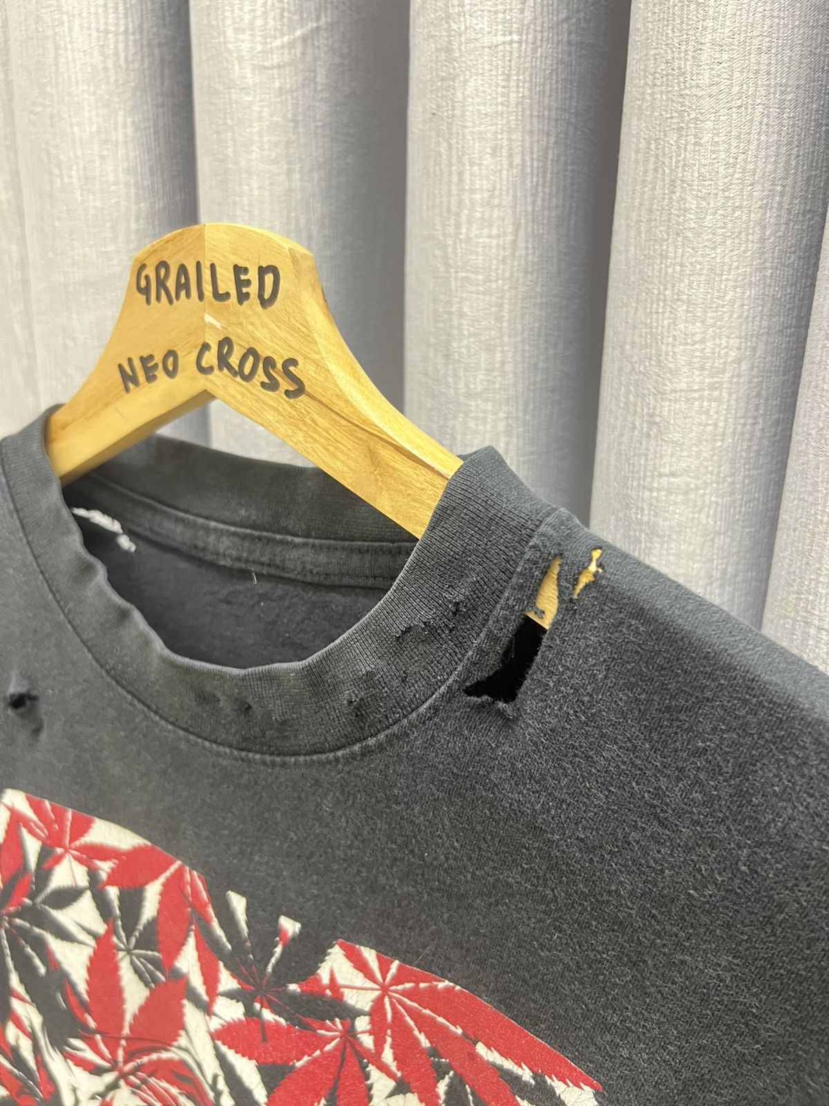 Japanese Brand THRASHED FADED CANNABIS TIGER MOTION DISTRESSED TEE Size US L / EU 52-54 / 3 - 4 Thumbnail