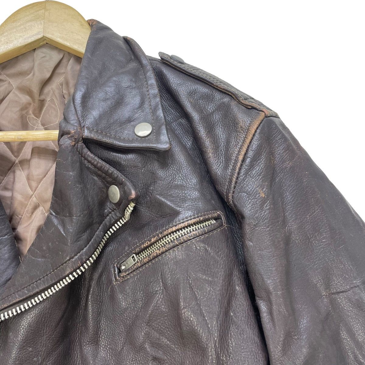 Kadoya 💥Vintage 80s Double Collar Leather Jacket Size US M / EU 48-50 / 2 - 7 Thumbnail