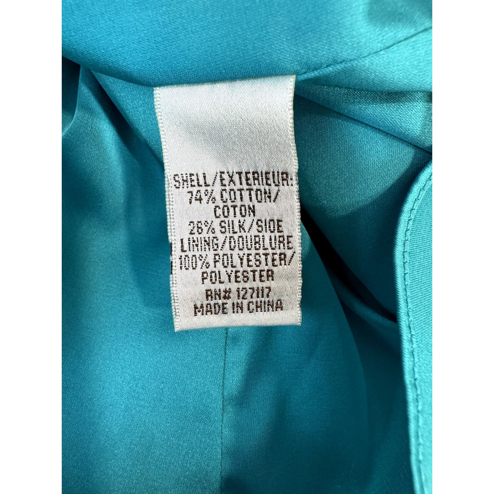 Badgley Mischka Badgley Mischka Teal Formal Dress Bow Silk Blend - Size 6 Size M / US 6-8 / IT 42-44 - 4 Thumbnail