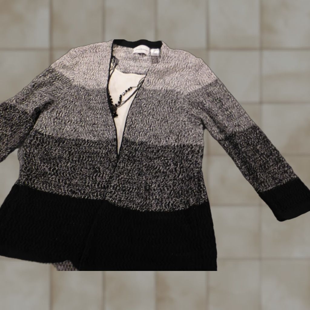 Vintage Alfred Dunner Womens Sweater Medium Gray Pullover Crew Neck Long Sleeve Stretch Brushed Knit Button Accent Casual Modern American Pattern Solid ķ Size M / US 6-8 / IT 42-44 - 1 Thumbnail
