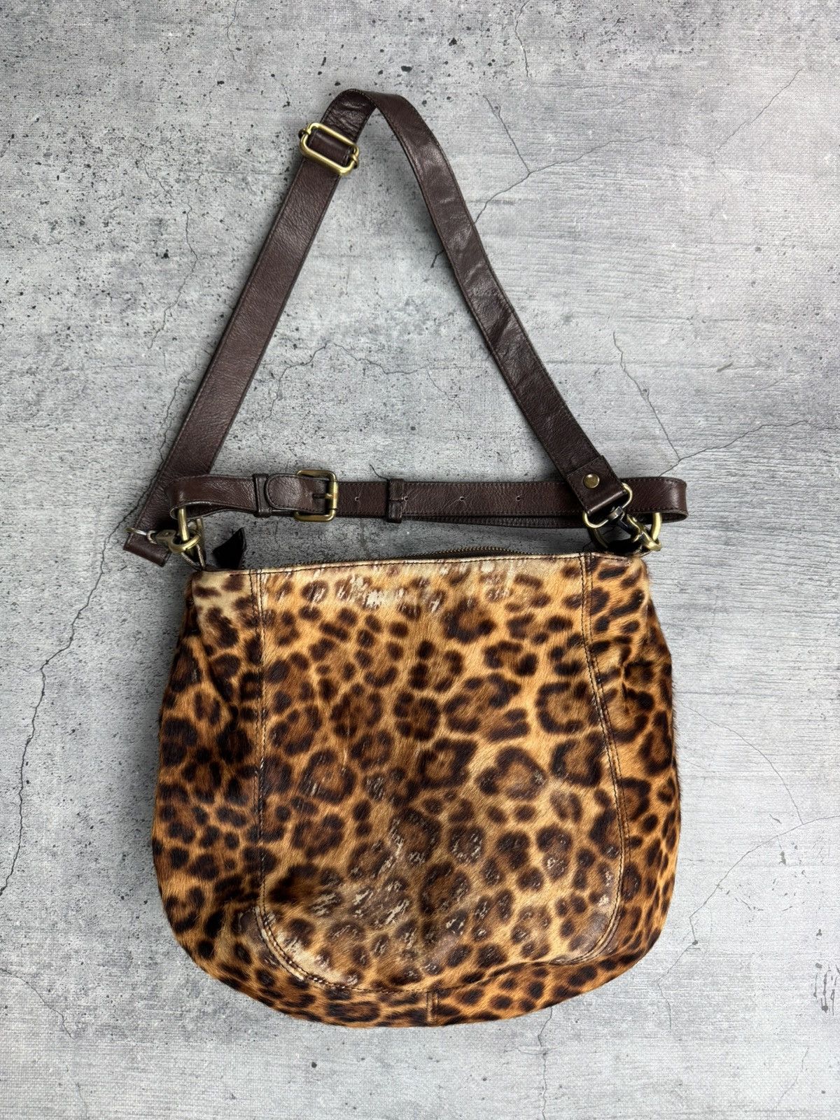 If Six Was Nine Y2K Japan Leopard Fur Leather Distressed Bag Size ONE SIZE - 10 Thumbnail