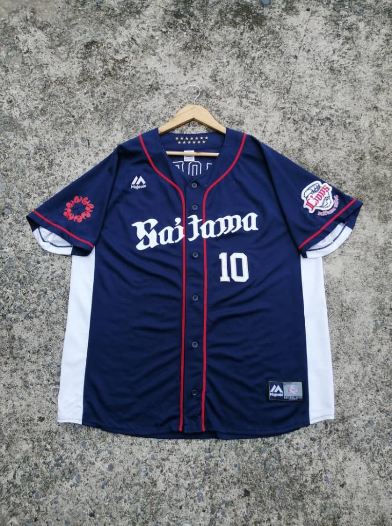 Majestic Saitama Seibu Lions Mori 10 Baseball Jersey Size US XL / EU 56 / 4 - 1 Thumbnail