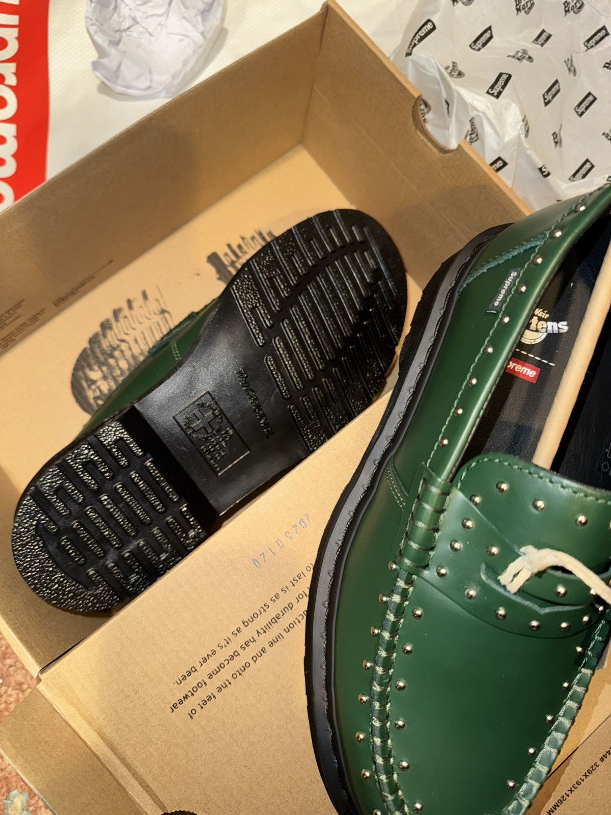 Supreme × Dr.Martens Studded Penton Loafer Dark Green 25SS