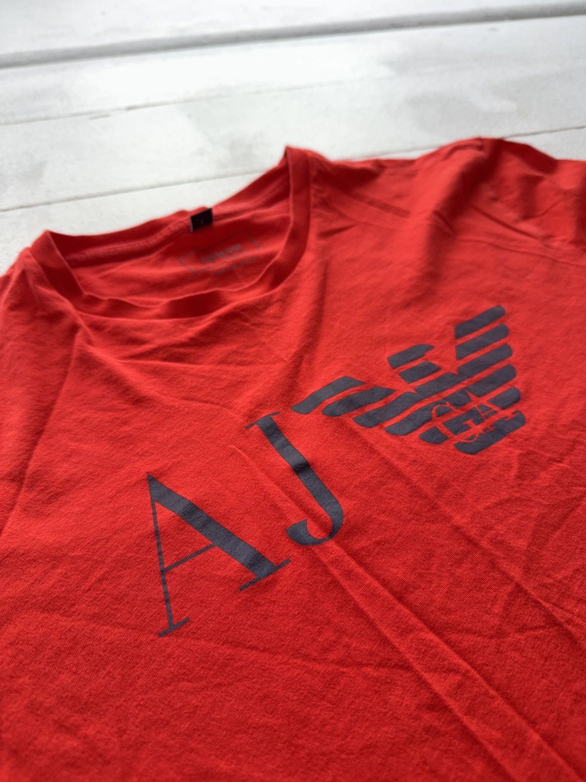 Armani Luxury 00s Armani Jeans AJ Logo Red T-Shirt Pima Cotton Size US M / EU 48-50 / 2 - 3 Thumbnail